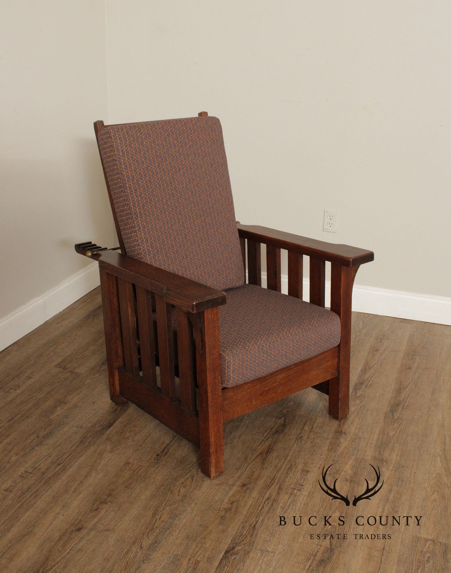 Antique Mission Oak Slatted Morris Chair