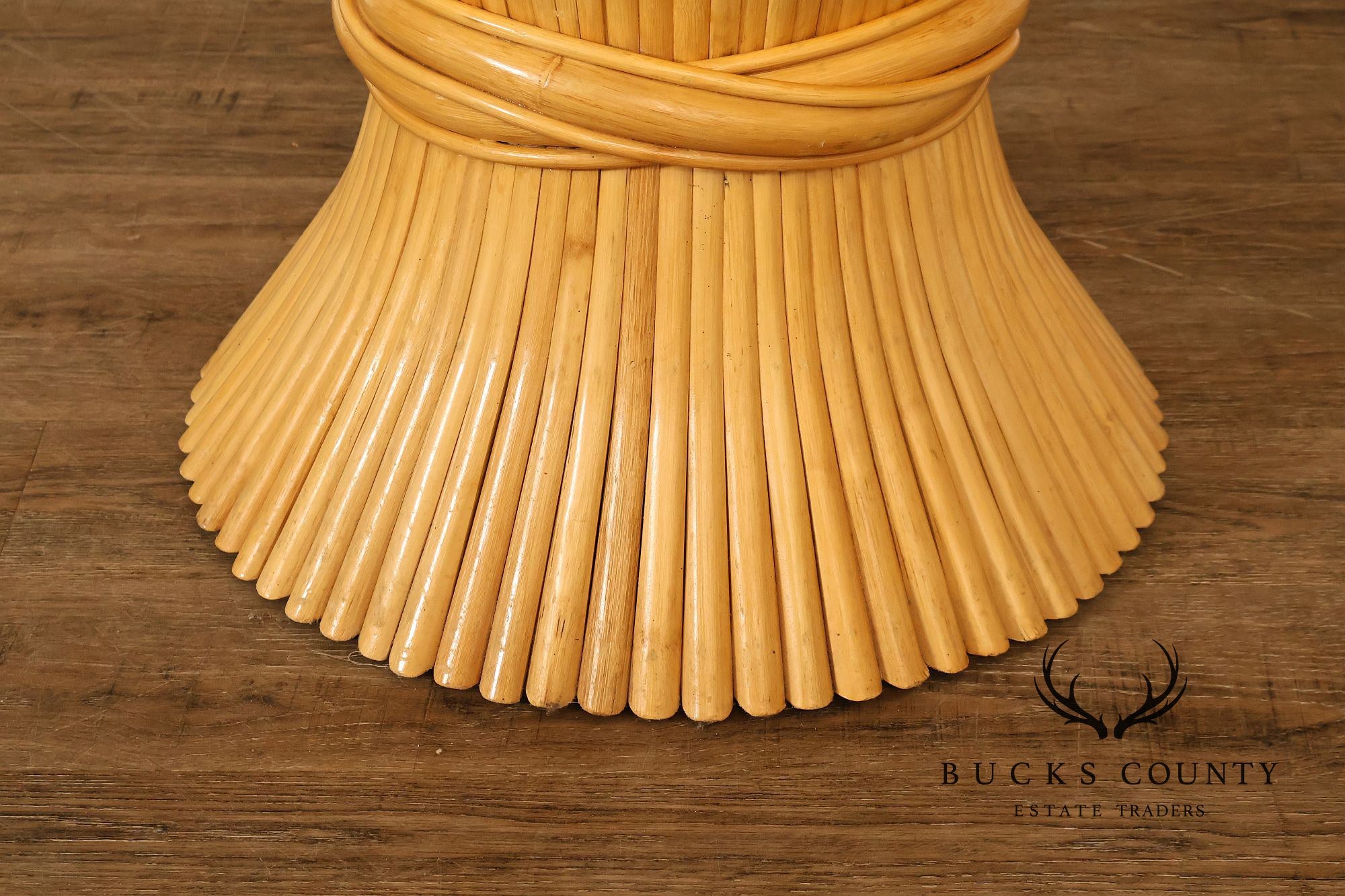 Vintage Pair of Wheat Sheaf End Tables