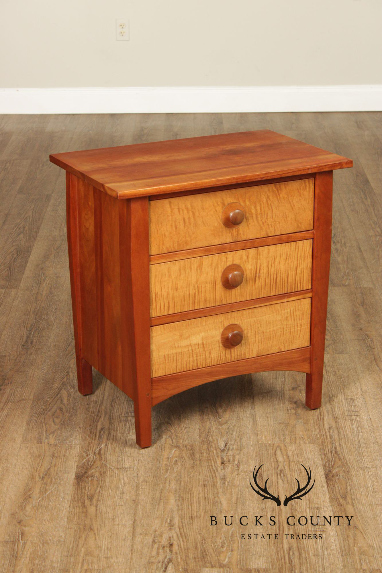 Stickley Mission Collection Harvey Ellis Cherry Three Drawer Nightstand