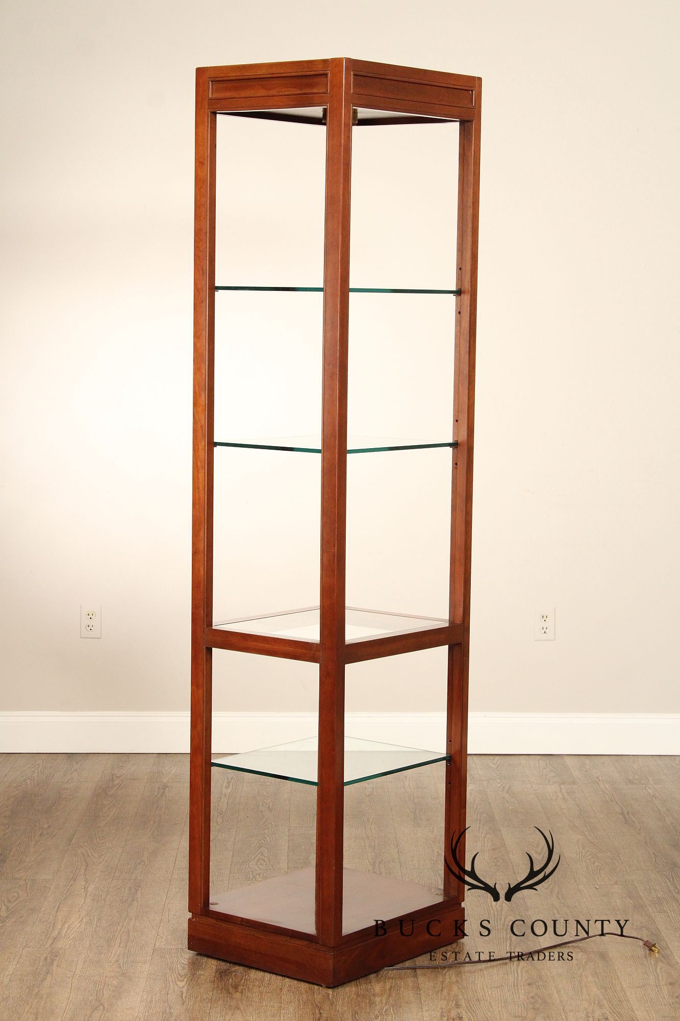 Ethan Allen Cherry and Glass Open Display Etagere