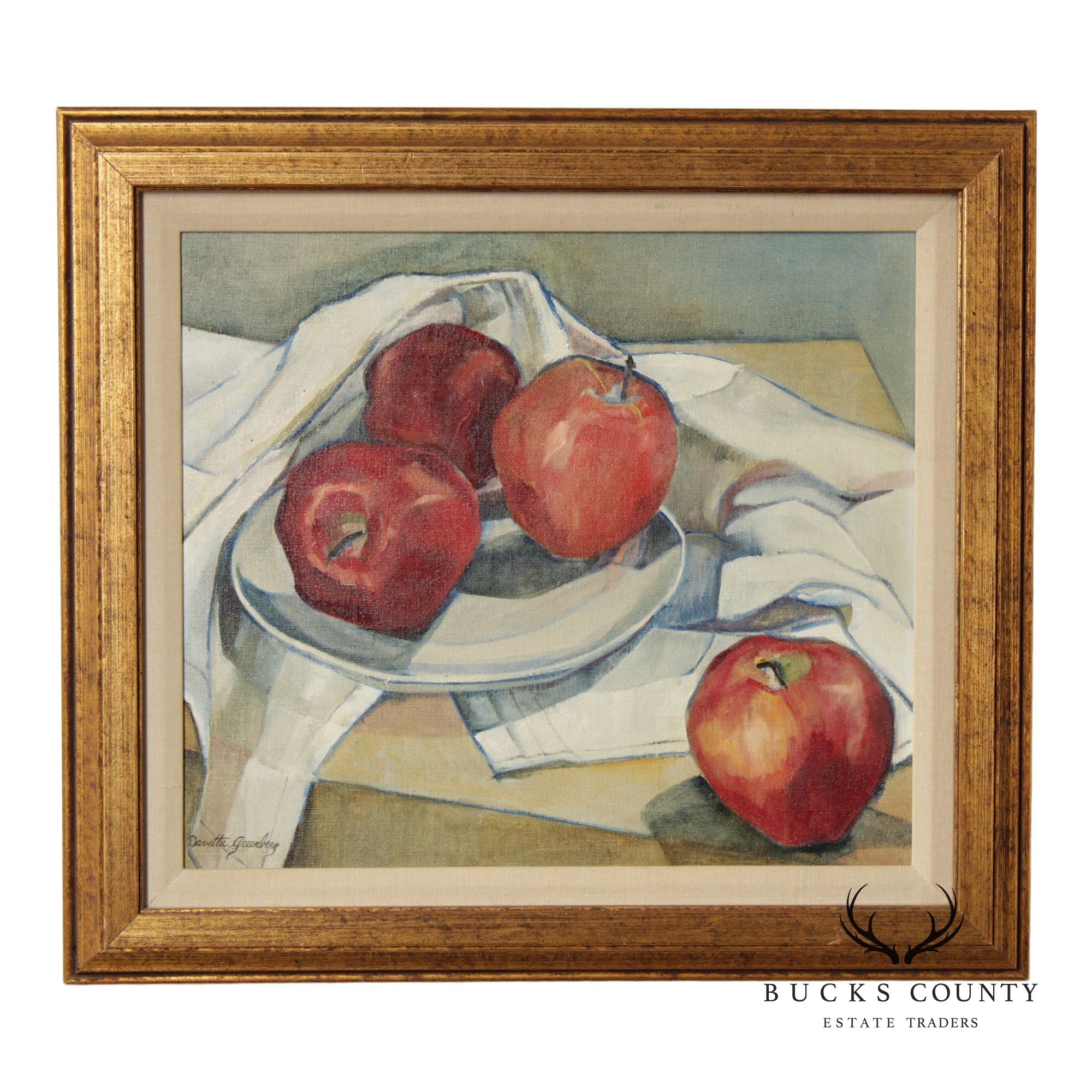 Davetta Greenberg Oil Painting, Still-Life of Apples