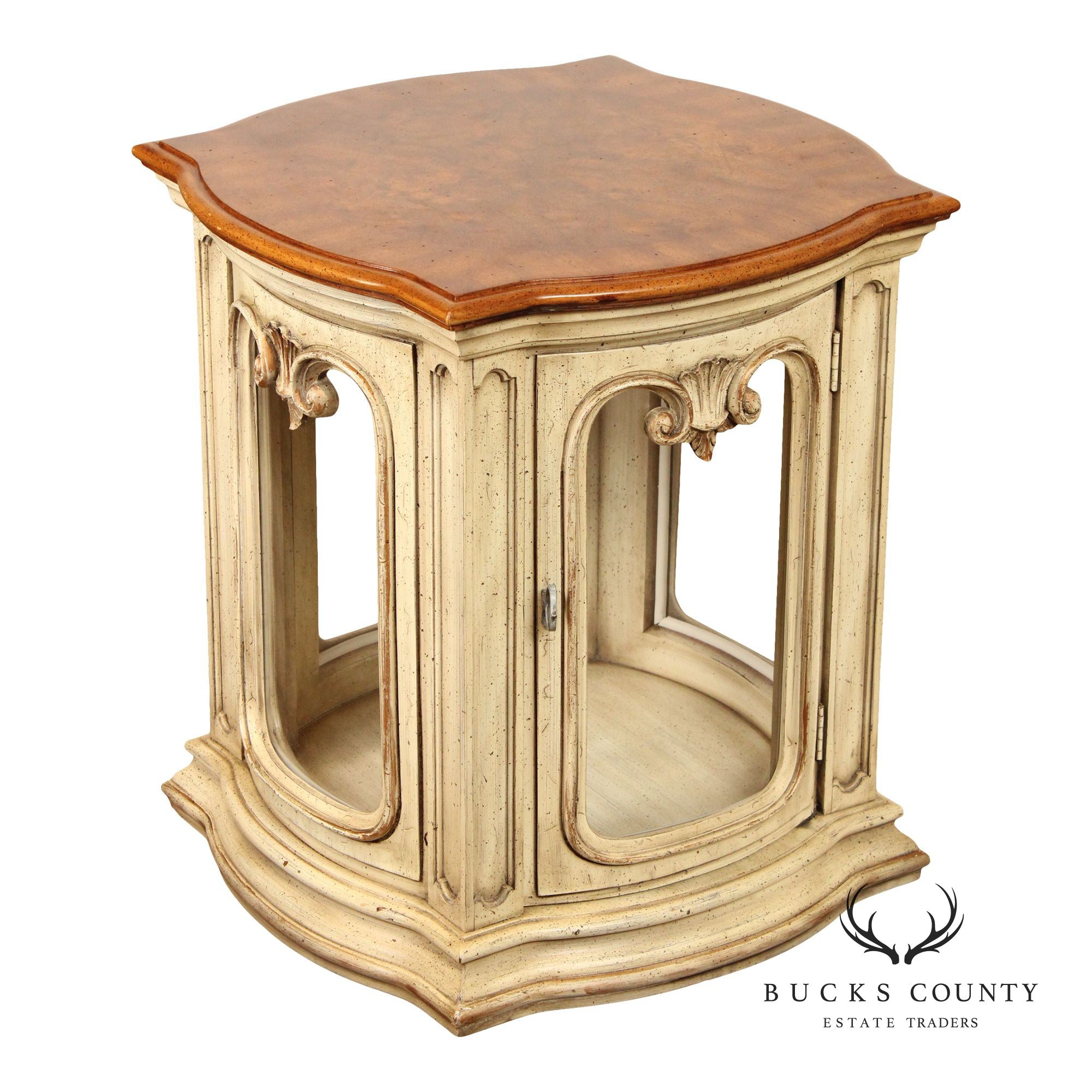 Tuscan Style Vitrine Display Side Table