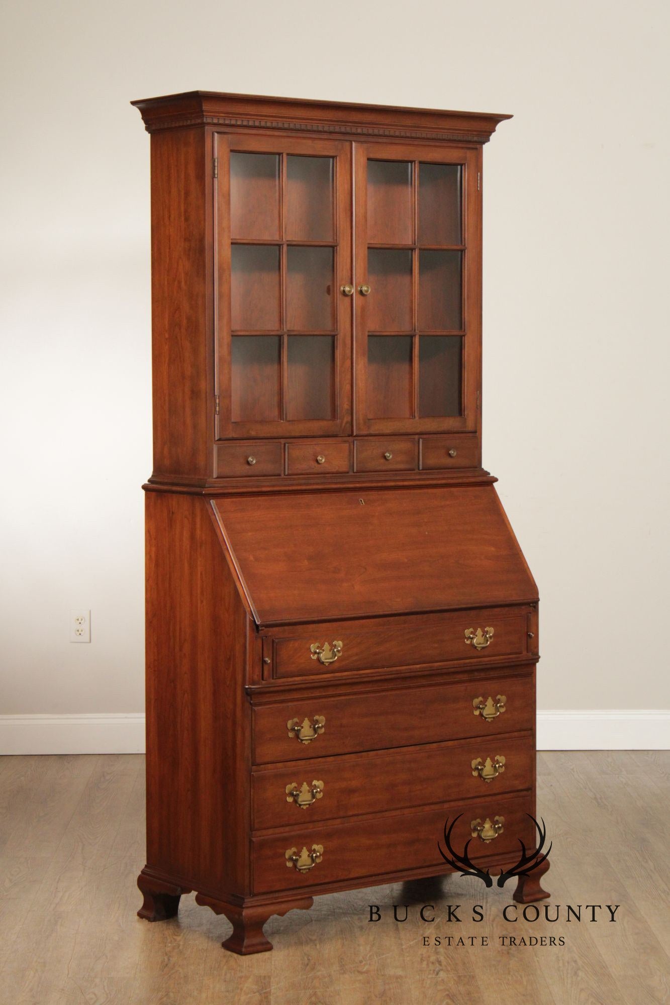 Pennsylvania House Chippendale Style Cherry Secretary Bookcase