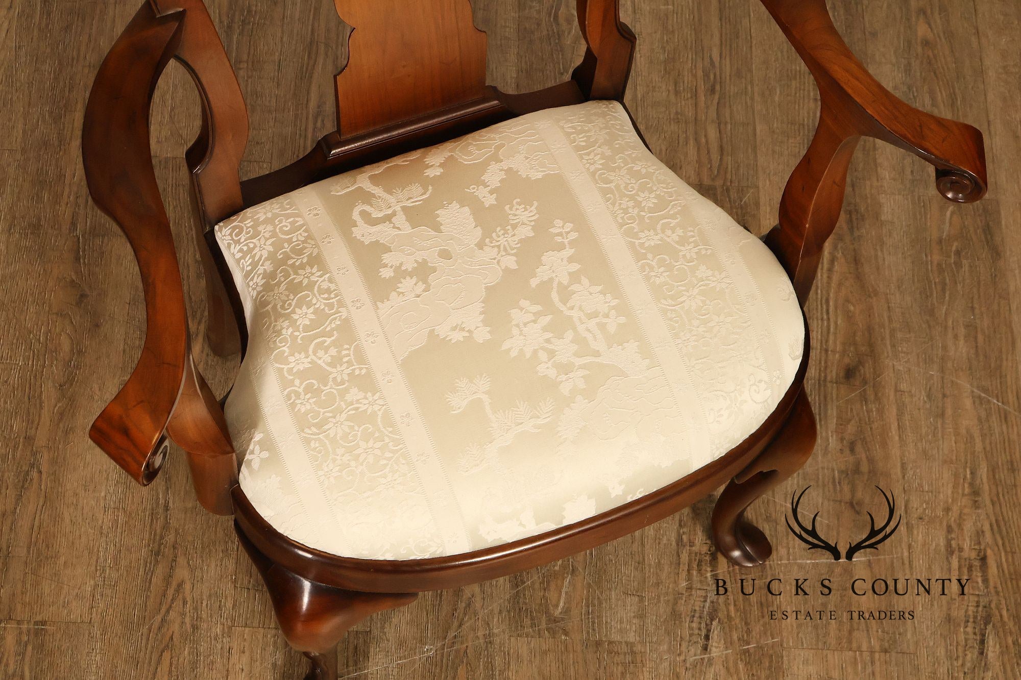 Saybolt Cleland Queen Anne Style Vintage Walnut Armchair
