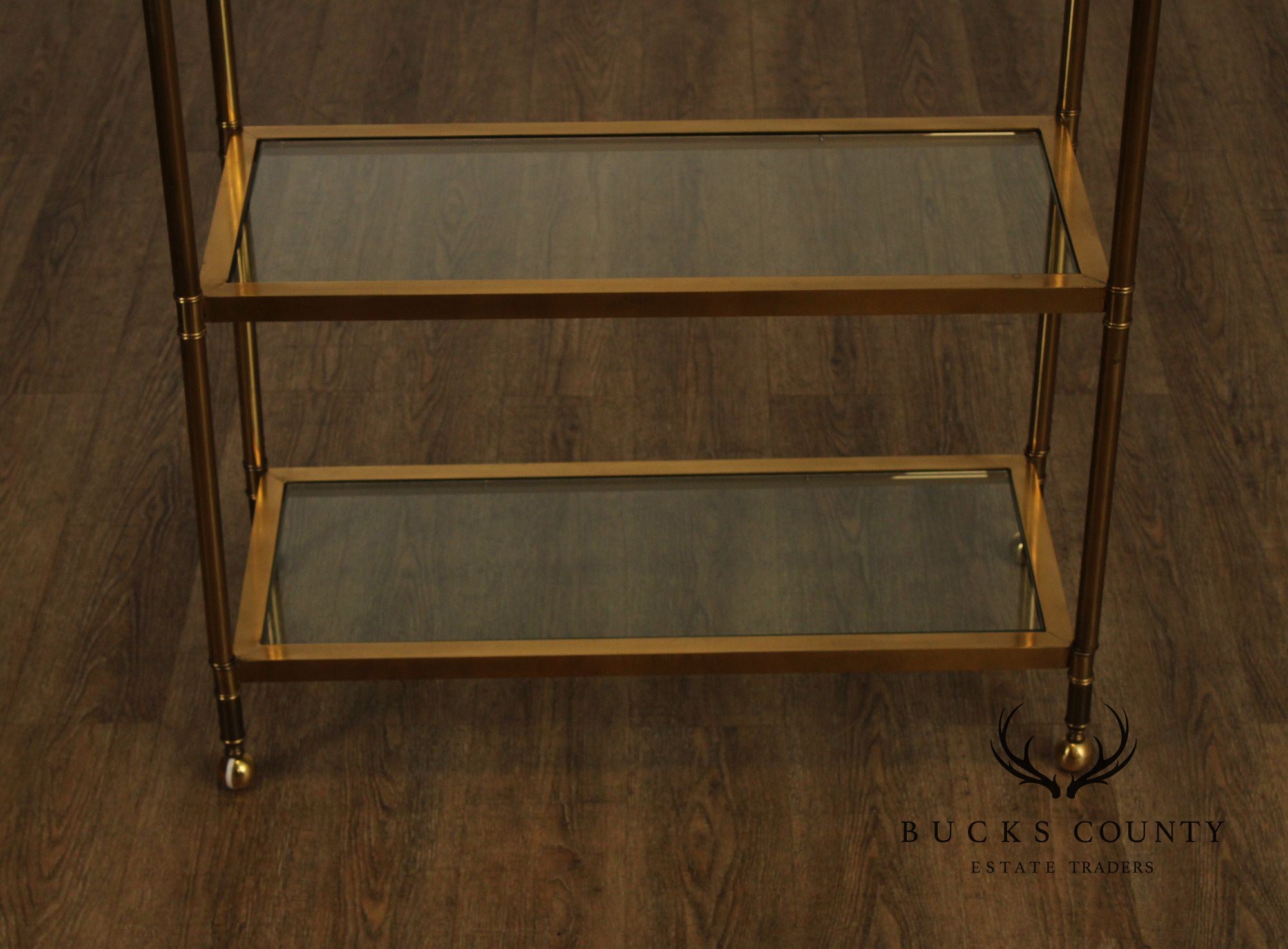 Mid Century Modern  Brass and Glass Etagere Bookshelf