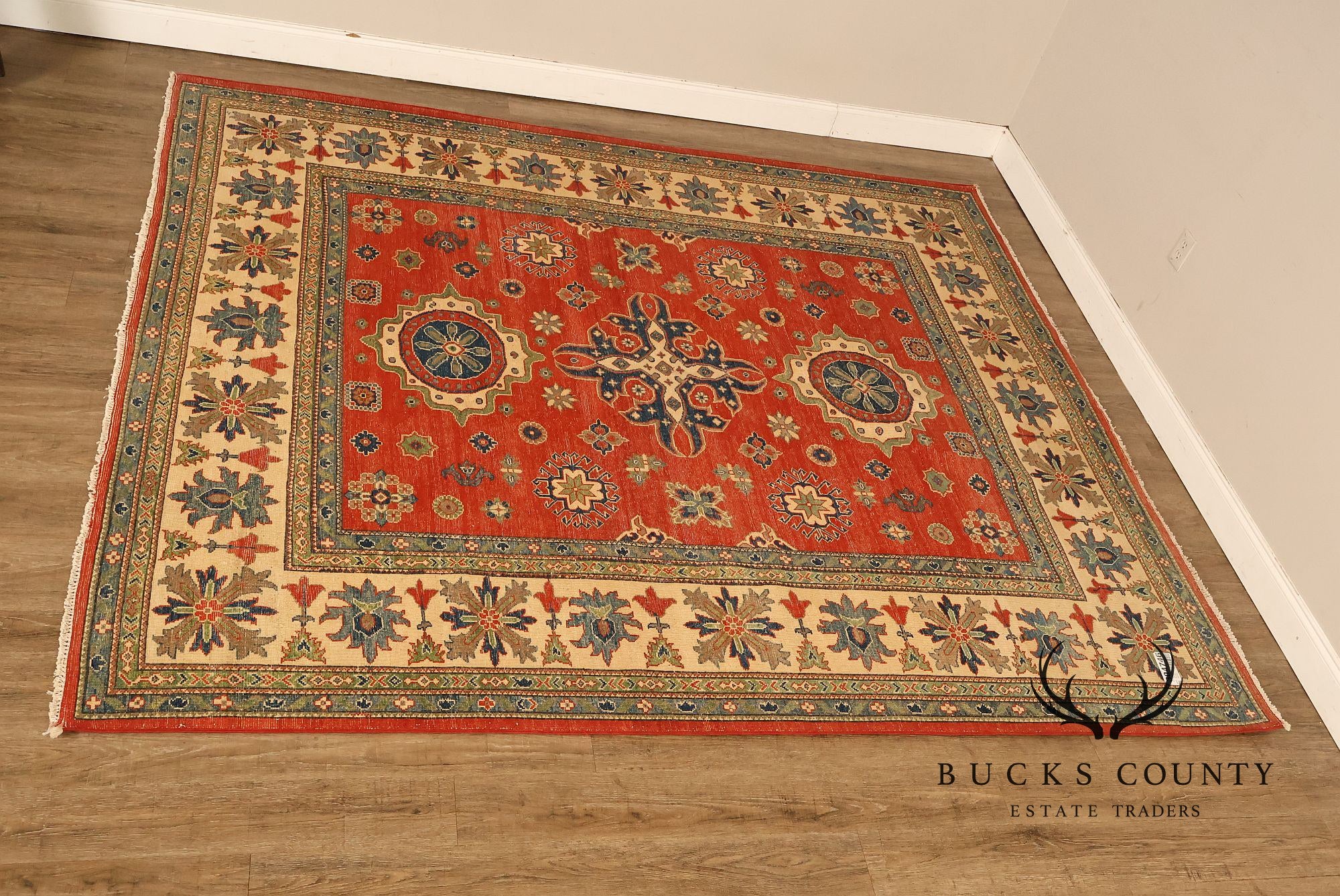 Afghan Gazni Style Wool Area Rug  7'11" x 9'3"