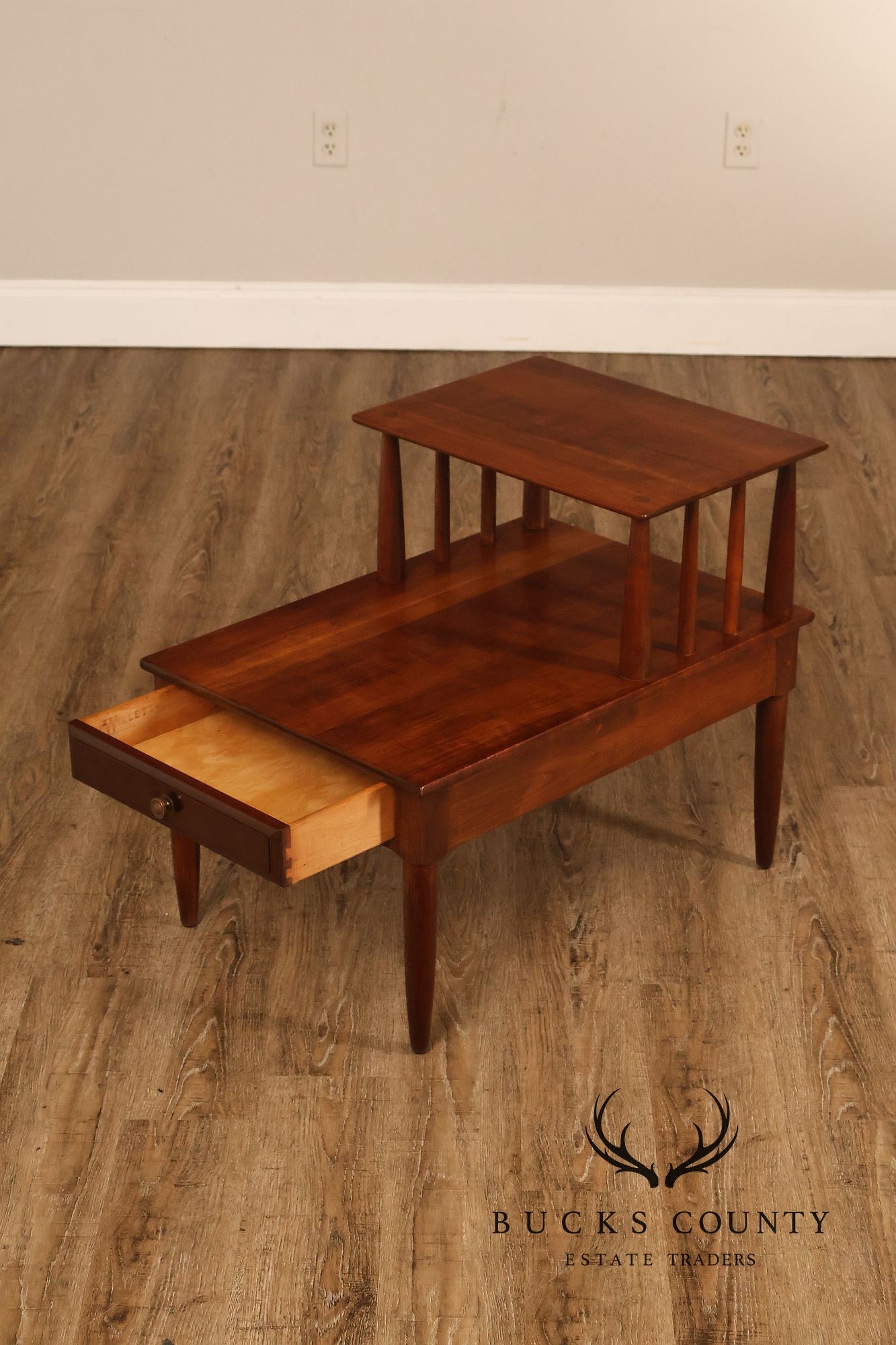 Willett Mid Century Modern Cherry Two Tier Step End Table
