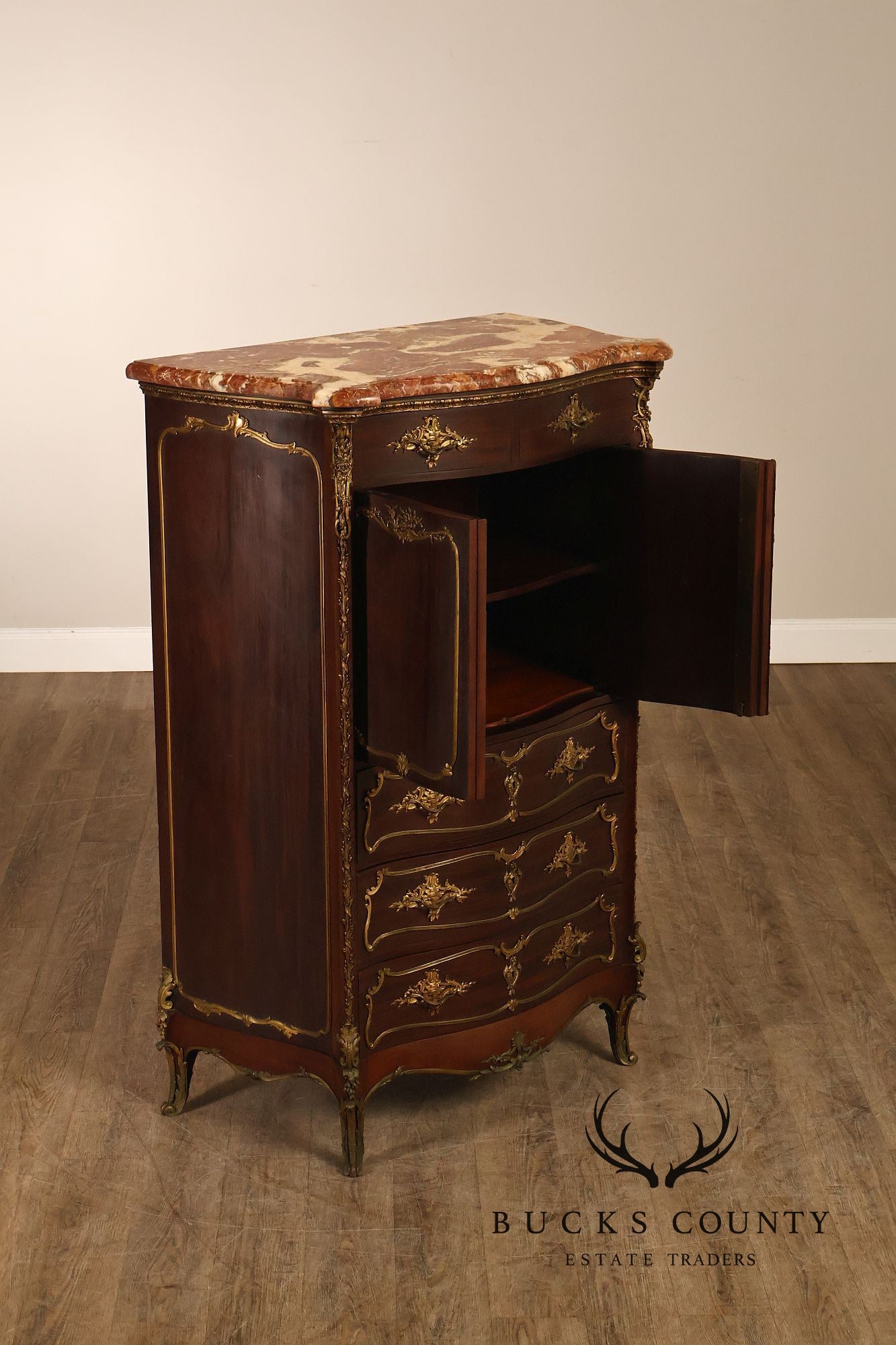 Early 20th Century Bronze Mounted Louis XV Style Chest of Drawers