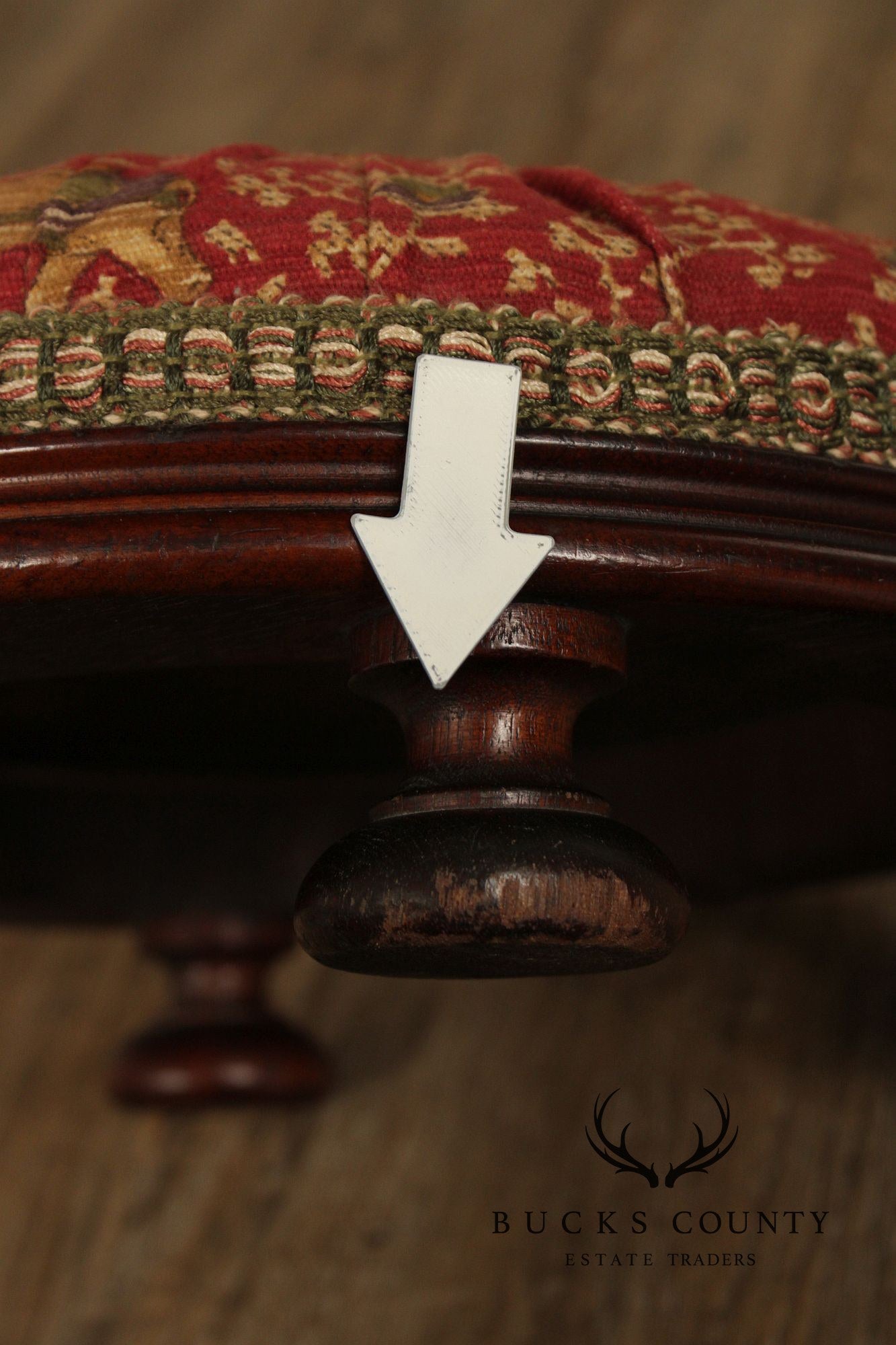 Antique Victorian Low Round Foot Stool