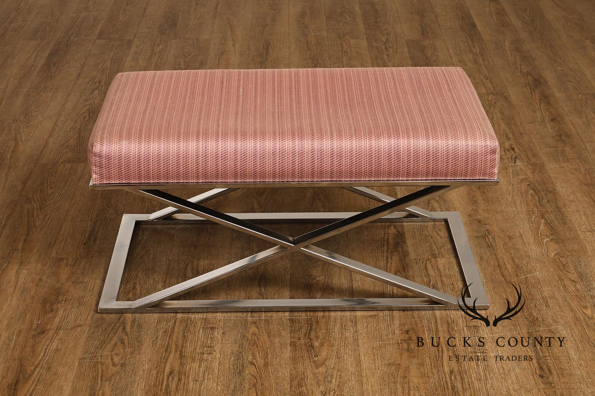 Milo Baughman Chrome X-Base Bench