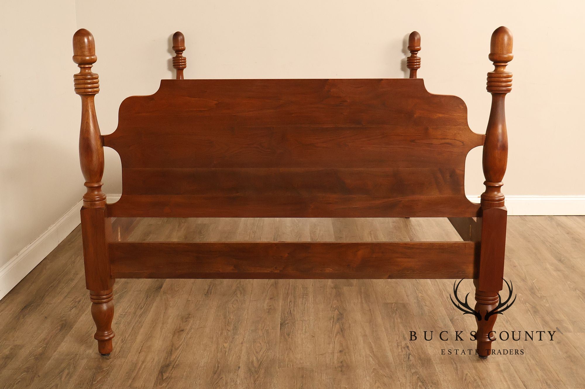 E.A. Clore & Sons Custom Walnut Queen Cannonball Bed