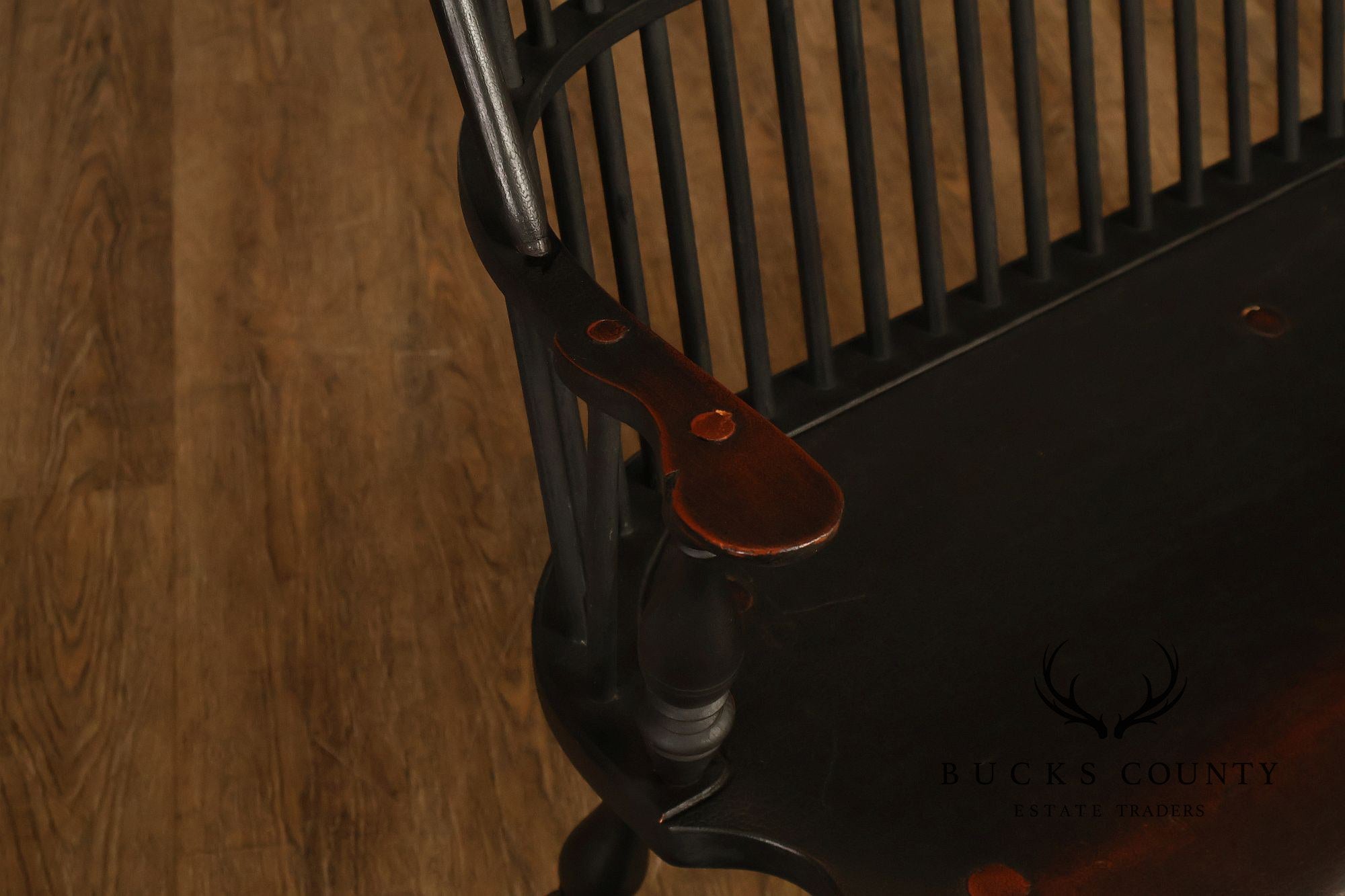 Custom Quality Black Painted Windsor Settee