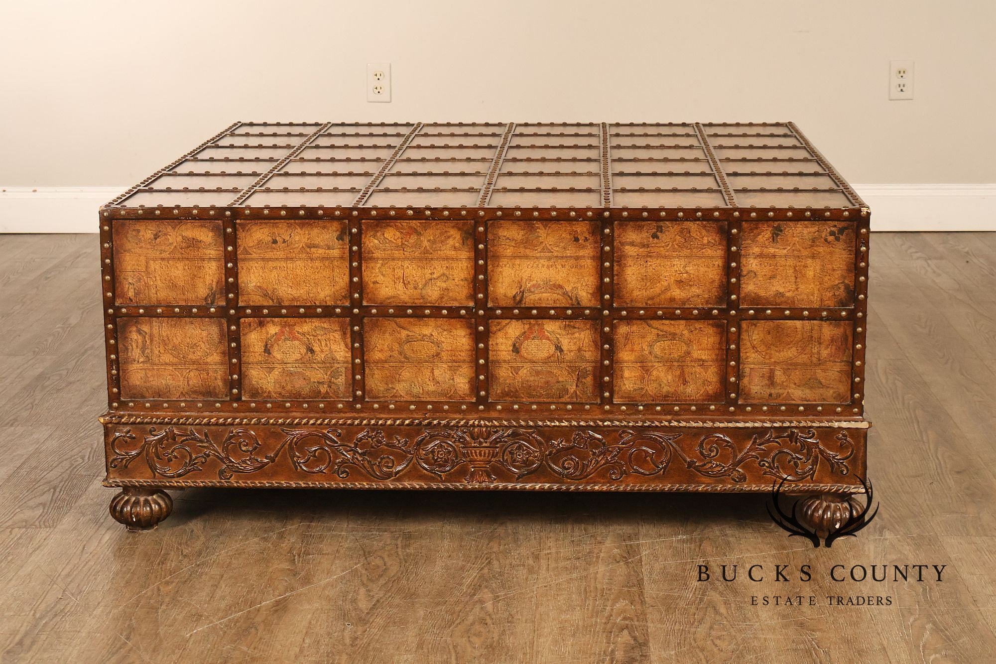 Pulaski 'Espaigne' Large Square Old World Map Storage Coffee Table
