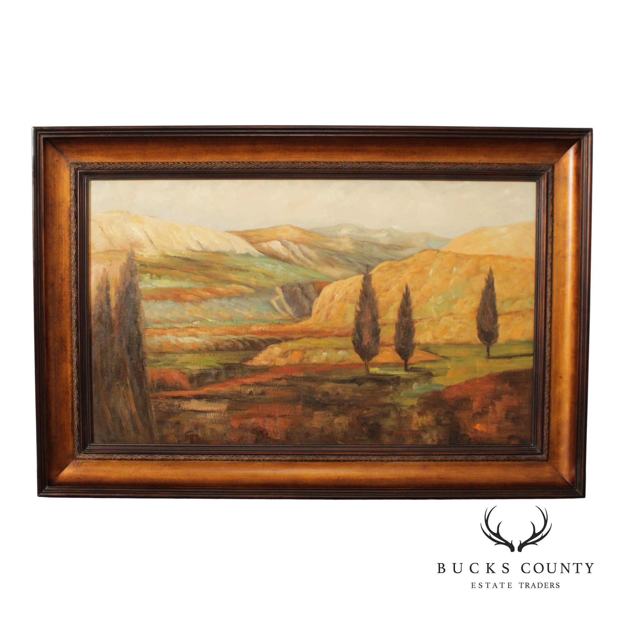 Continental School Style Large Tuscan Landscape Canvas Print