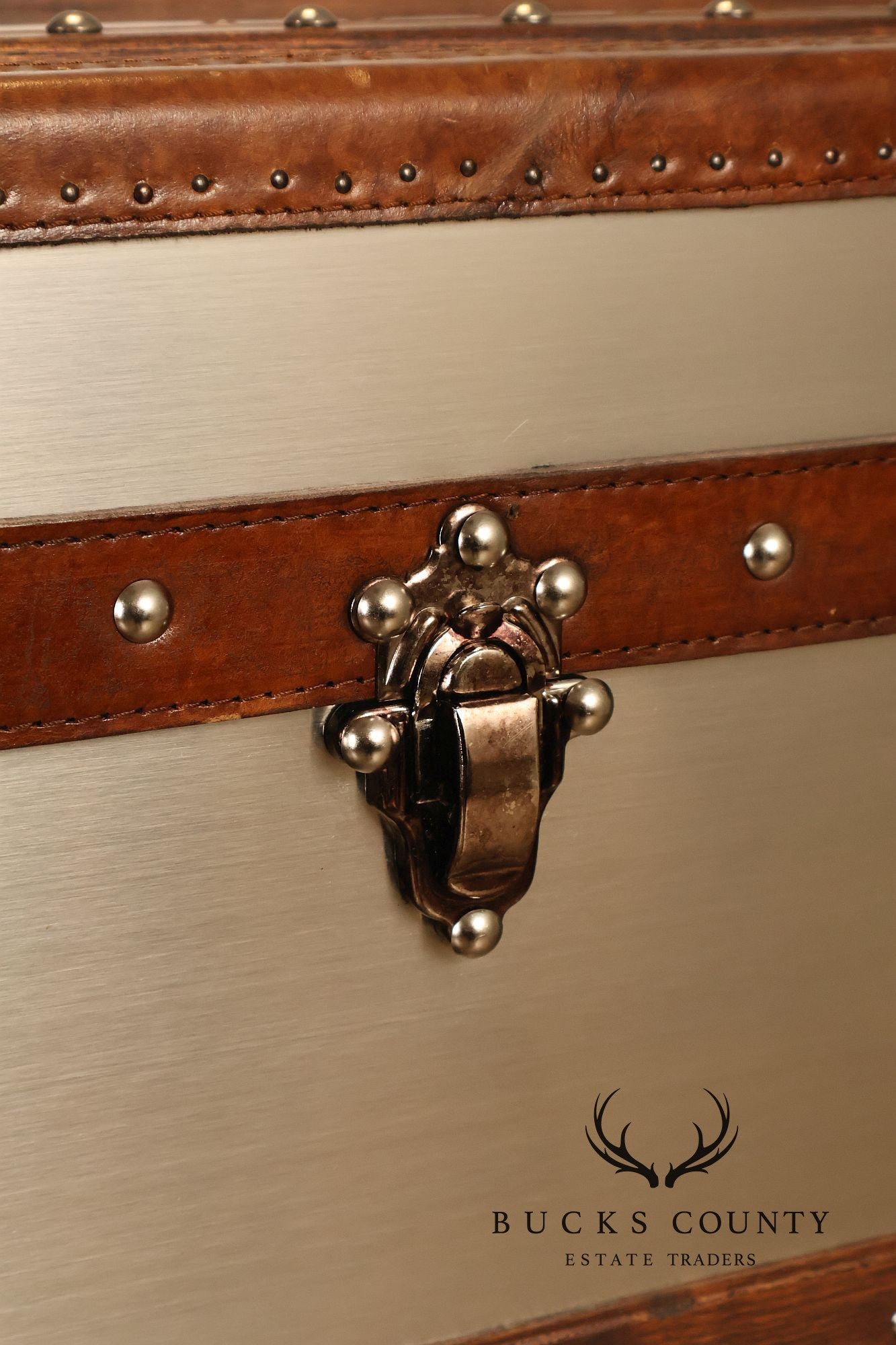 Restoration Hardware 'Mayfair' Steel and Leather Chest of Drawers