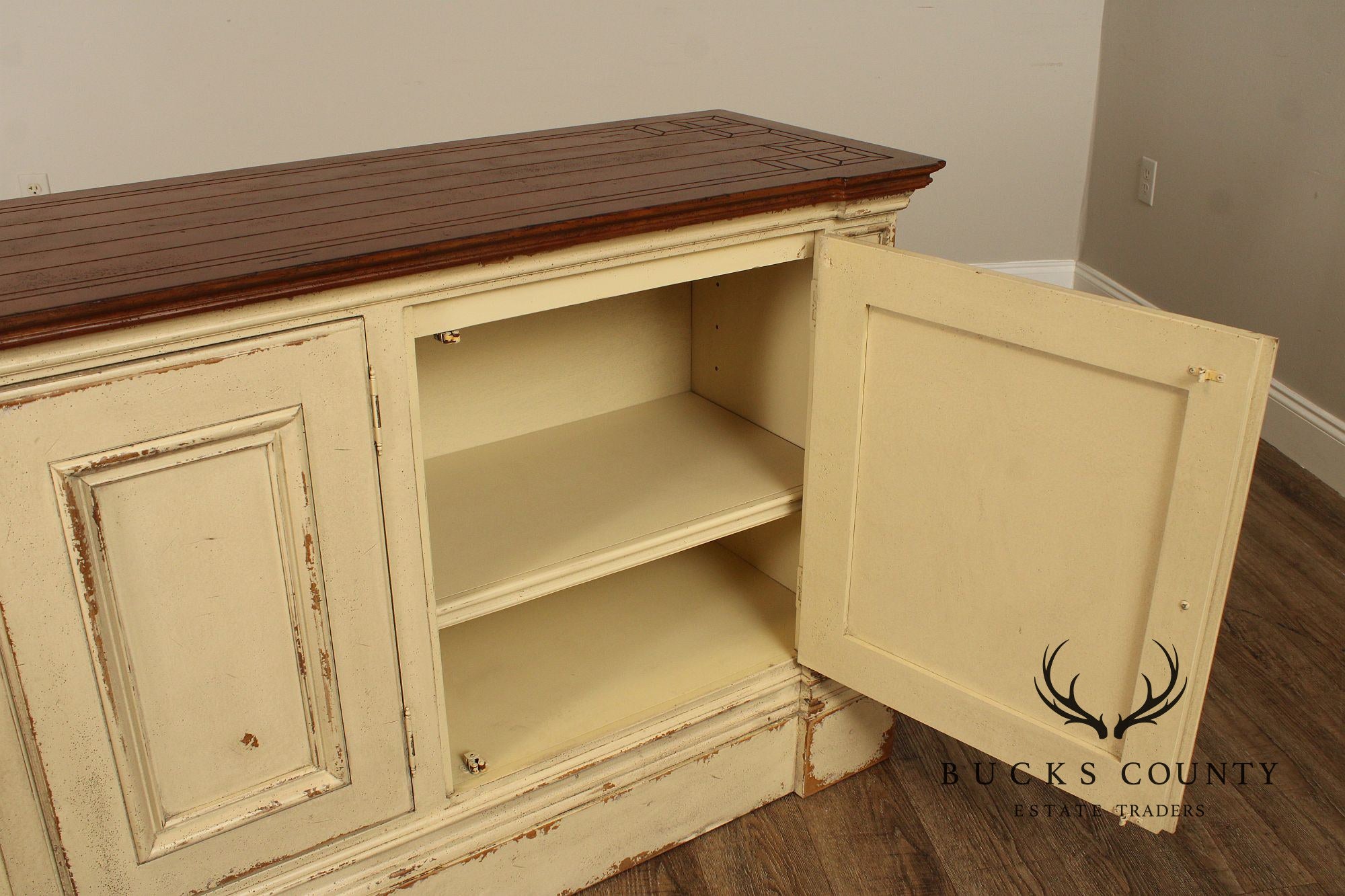 Habersham Plantation French Provincial Style Cream Painted Sideboard