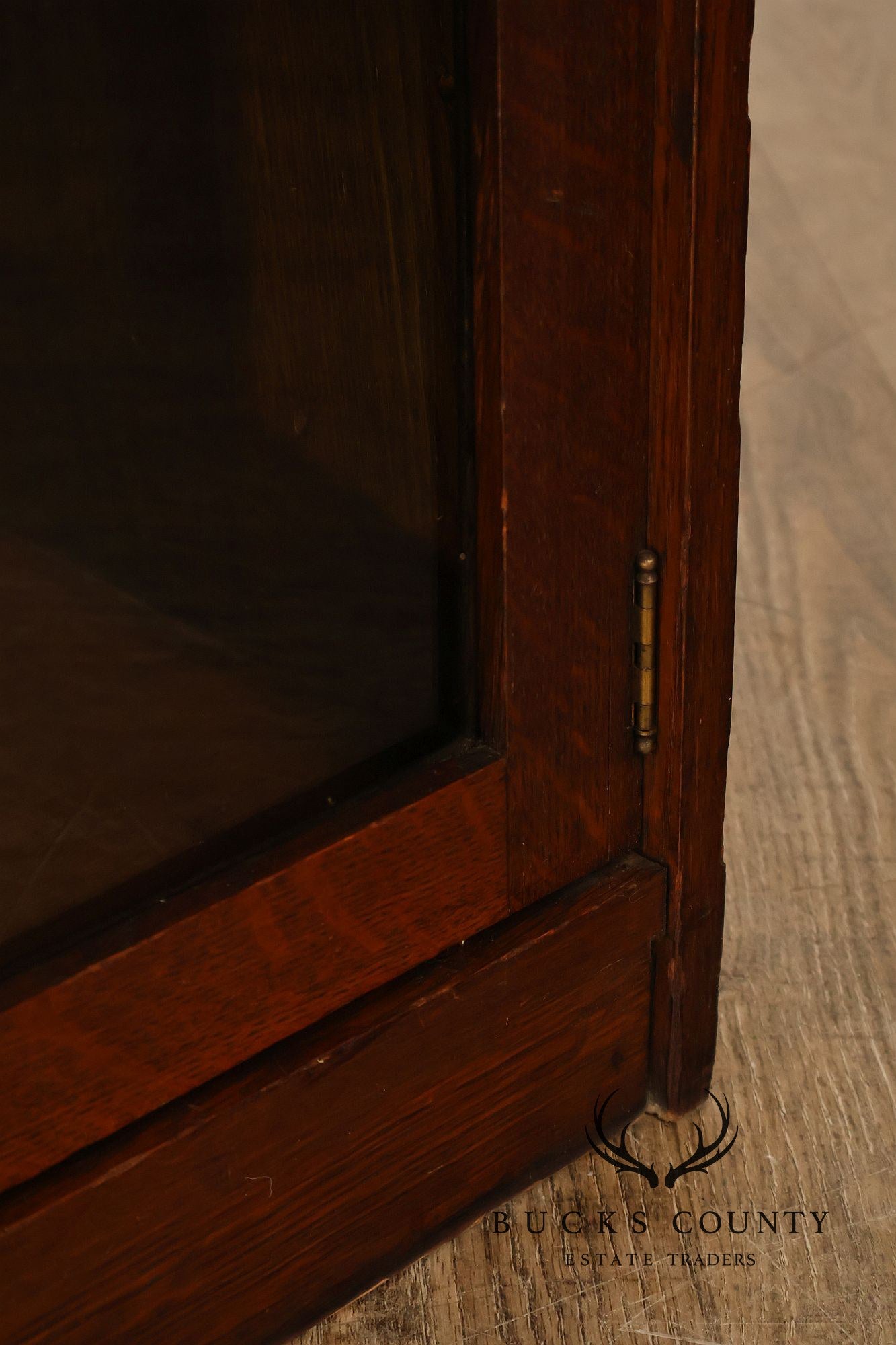 Antique Lifetime Mission Oak Two Door Bookcase Cabinet