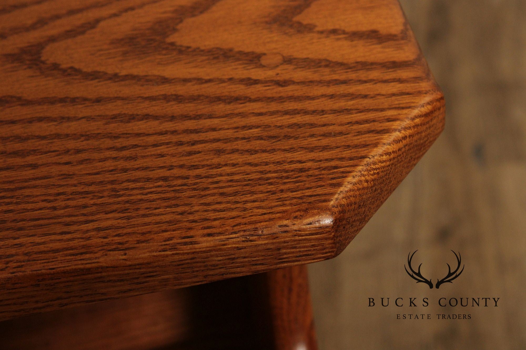 Vintage Oak Magazine Rack Side Table