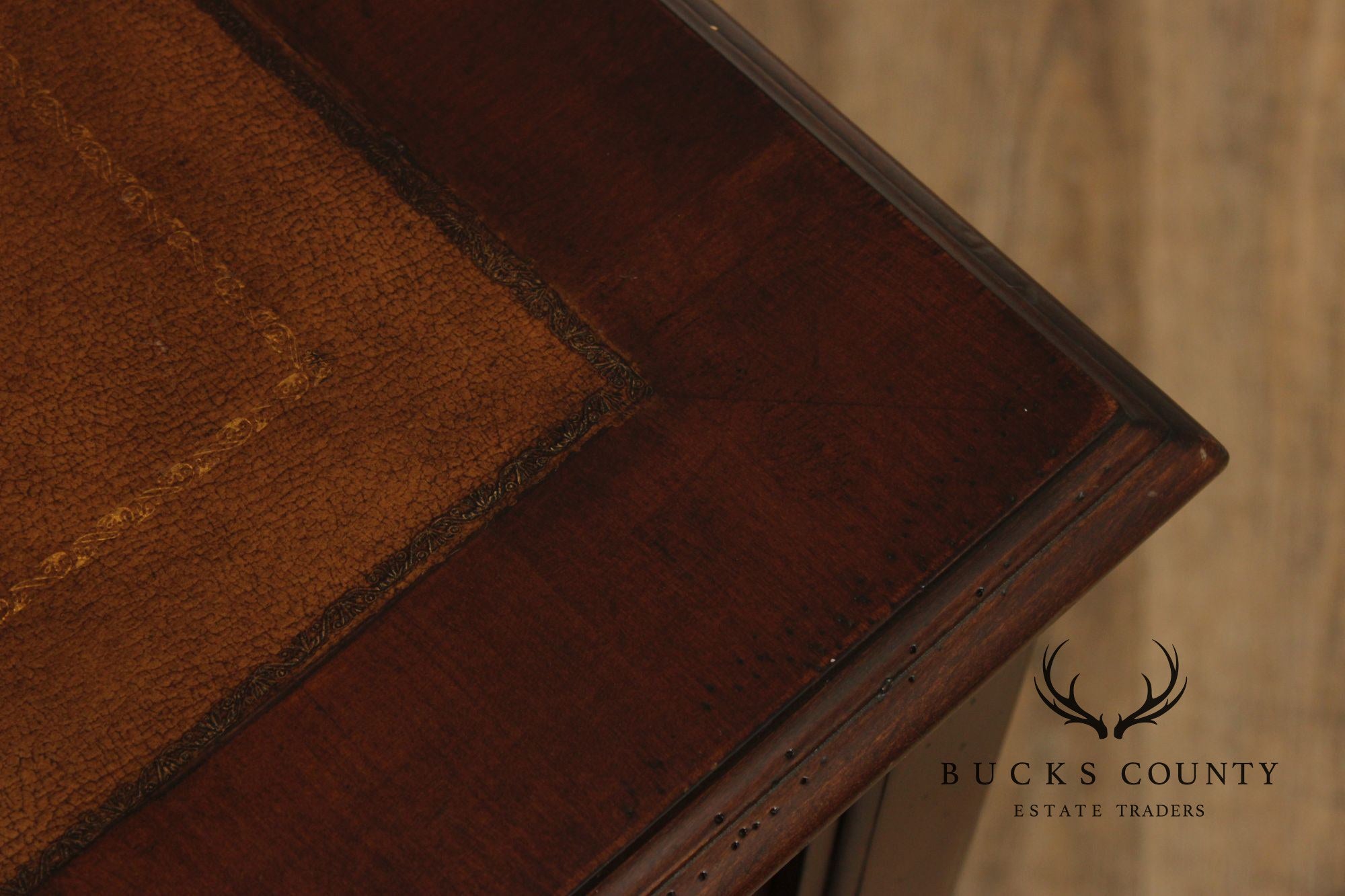 Ethan Allen Leather Top Cherry Executive Writing Desk