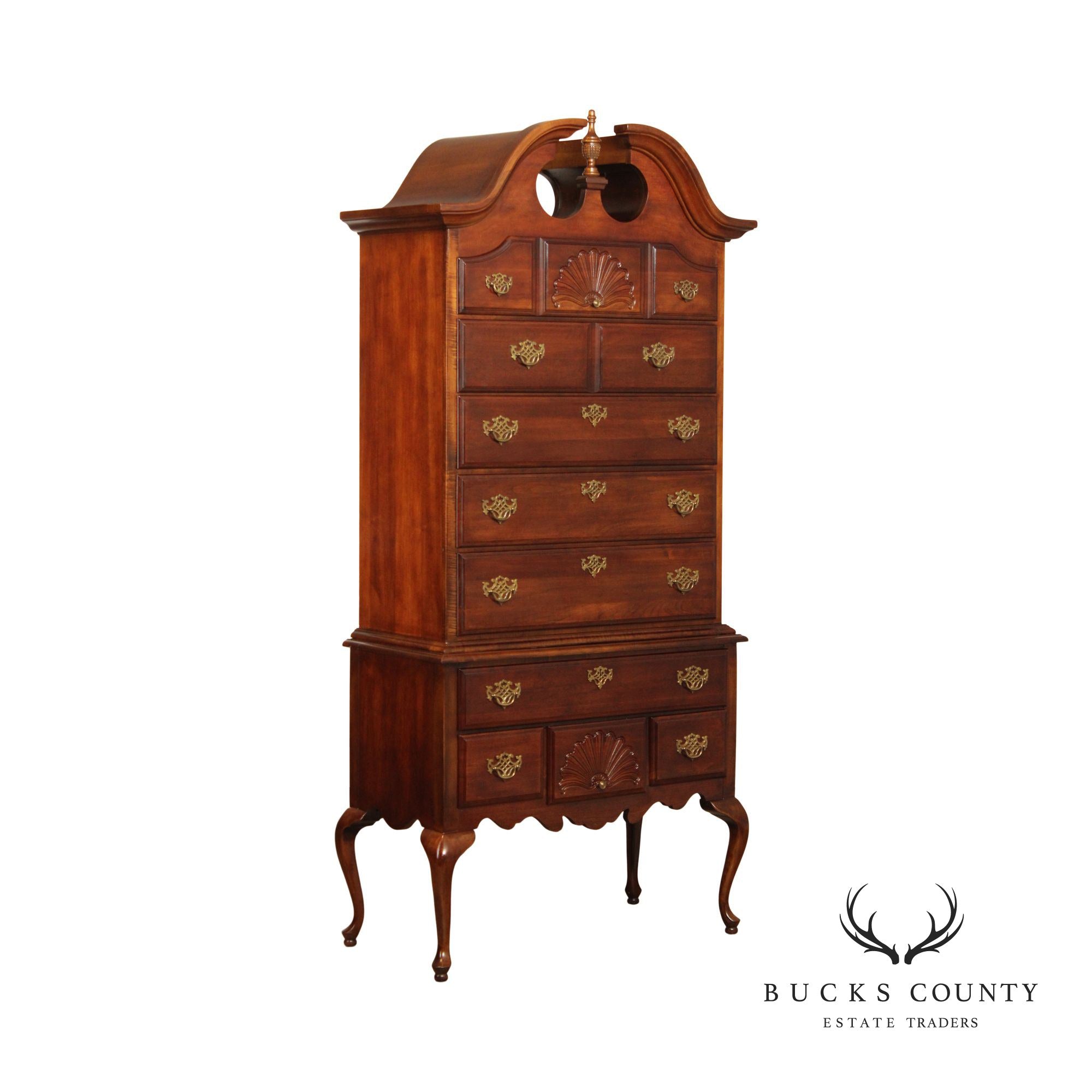 American Drew Queen Anne Style Cherry Highboy Chest