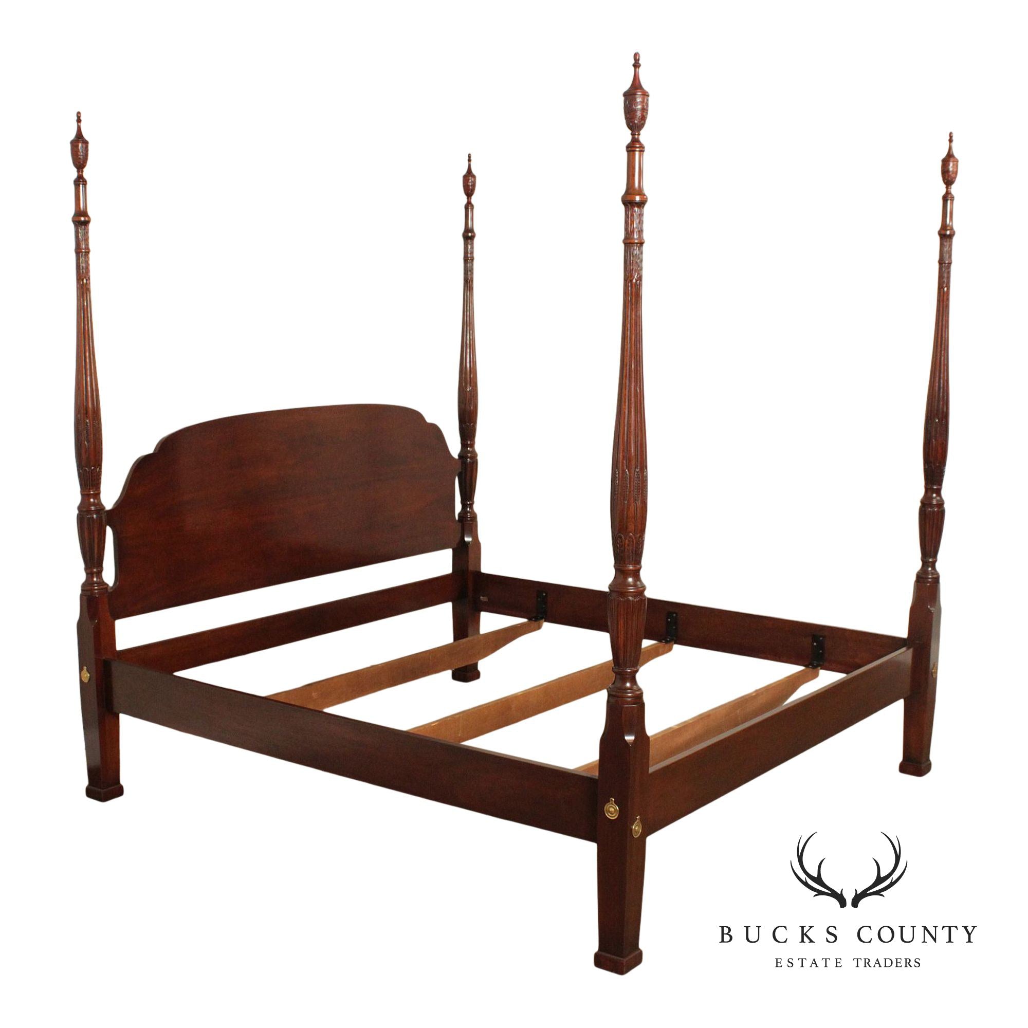 Drexel Heritage 'Heirlooms' Mahogany King Poster Rice Bed