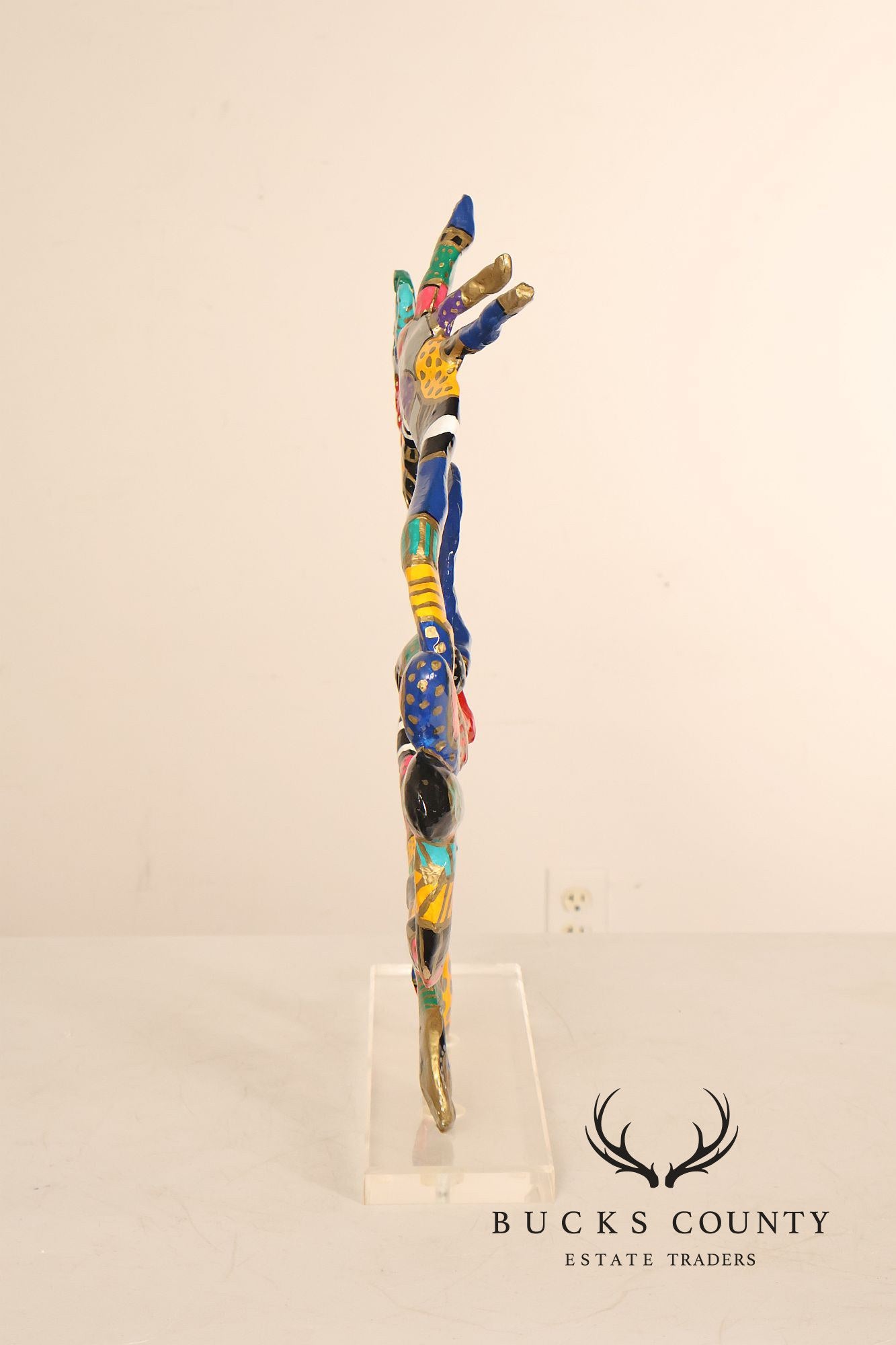 Dorit Levinstein Colorful Modern Mixed Media Sculpture On Lucite Base