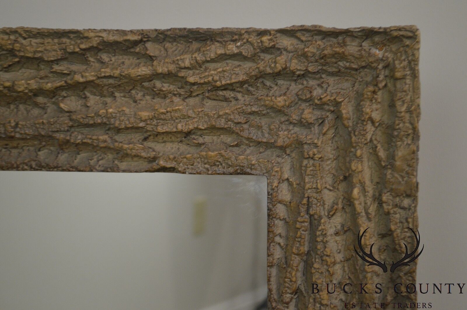 Faux Tree Bark Rectangular Wall Mirror