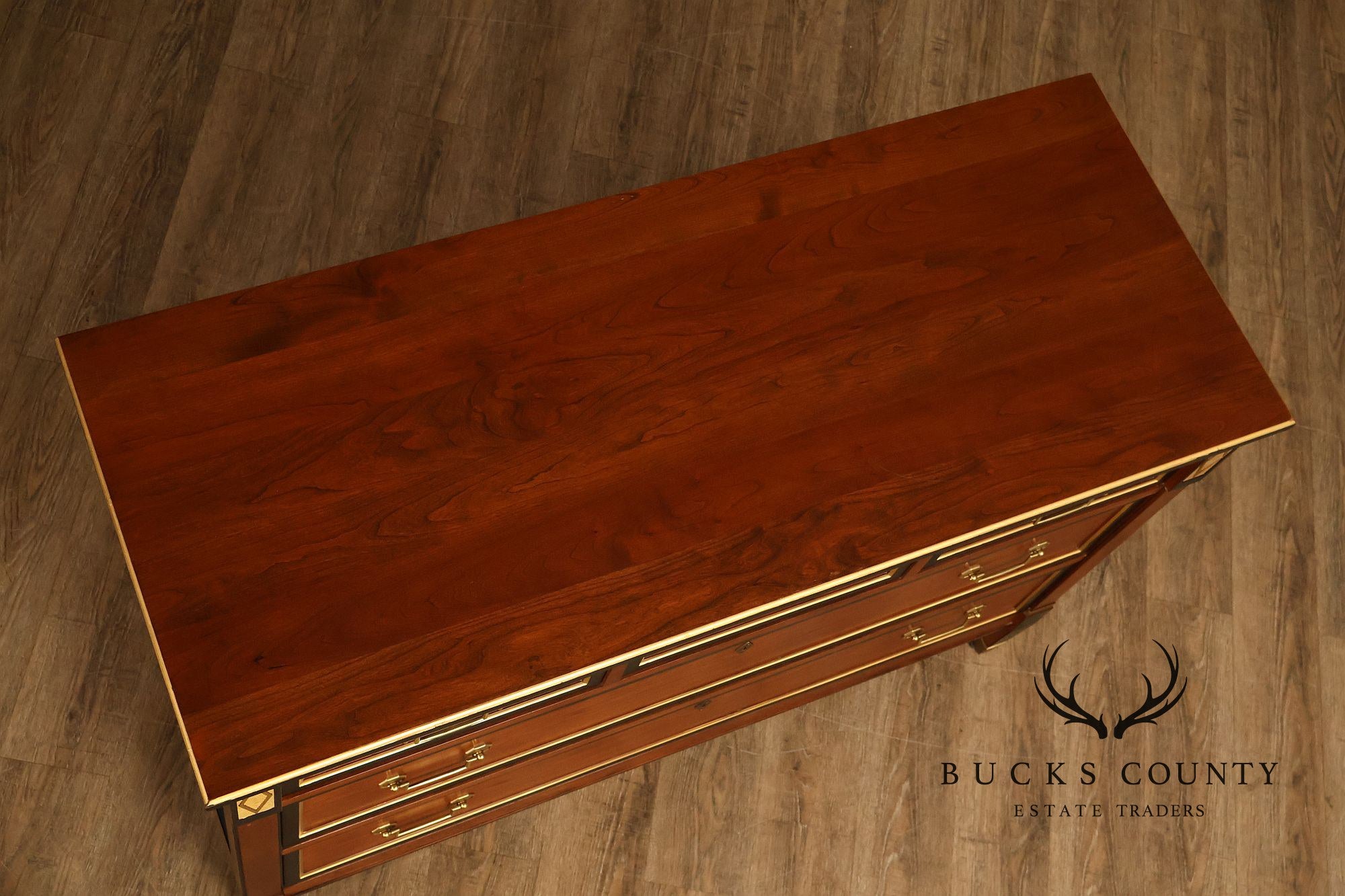 Stickley Directore Style Cherry And Ebonized Chest Of Drawers