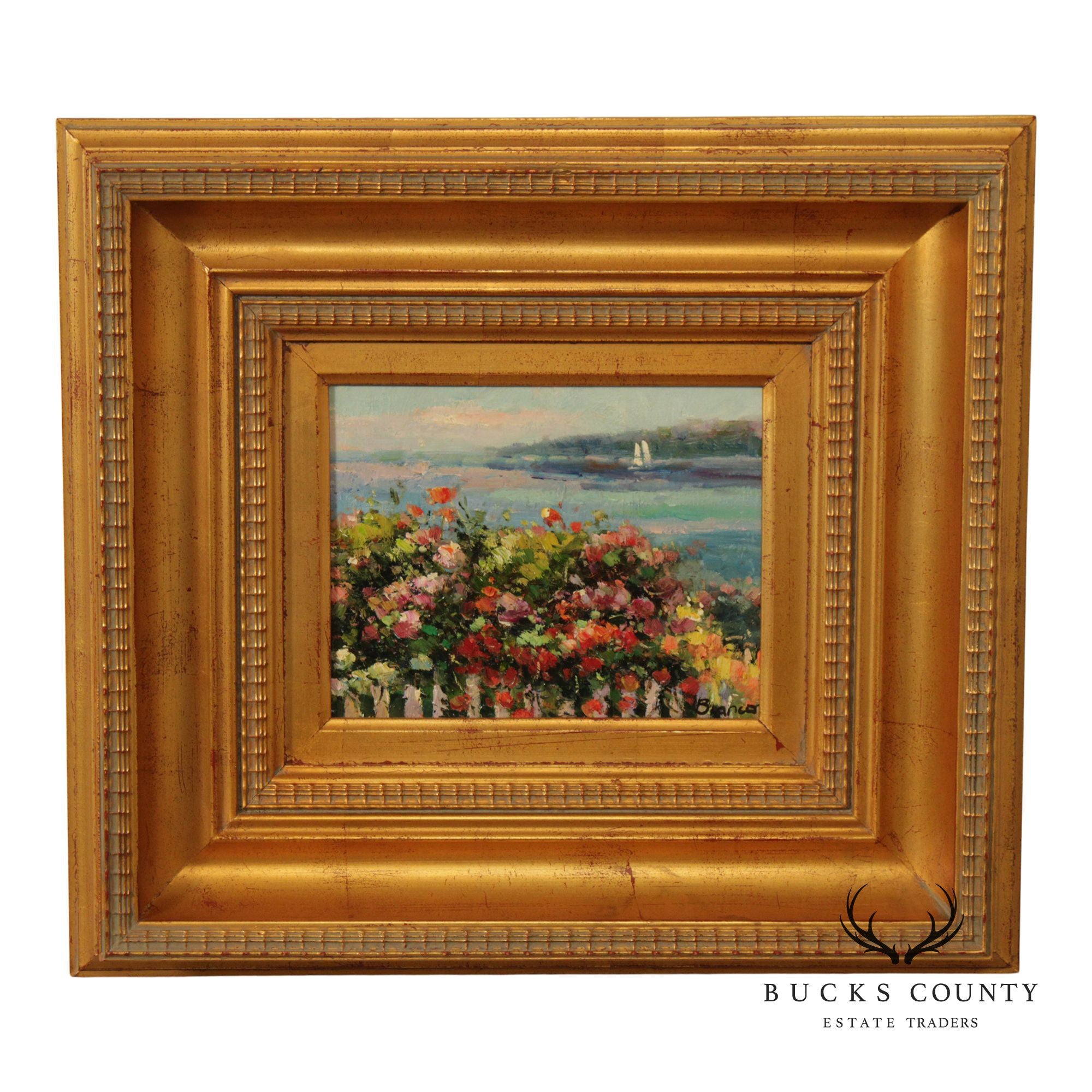 Laura Martinez-Bianco Framed Oil Painting, Seaside Landscape