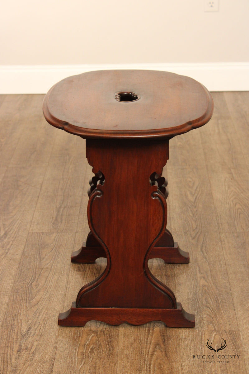 1920s Custom Crafted Walnut Magazine Book Stand Side Table