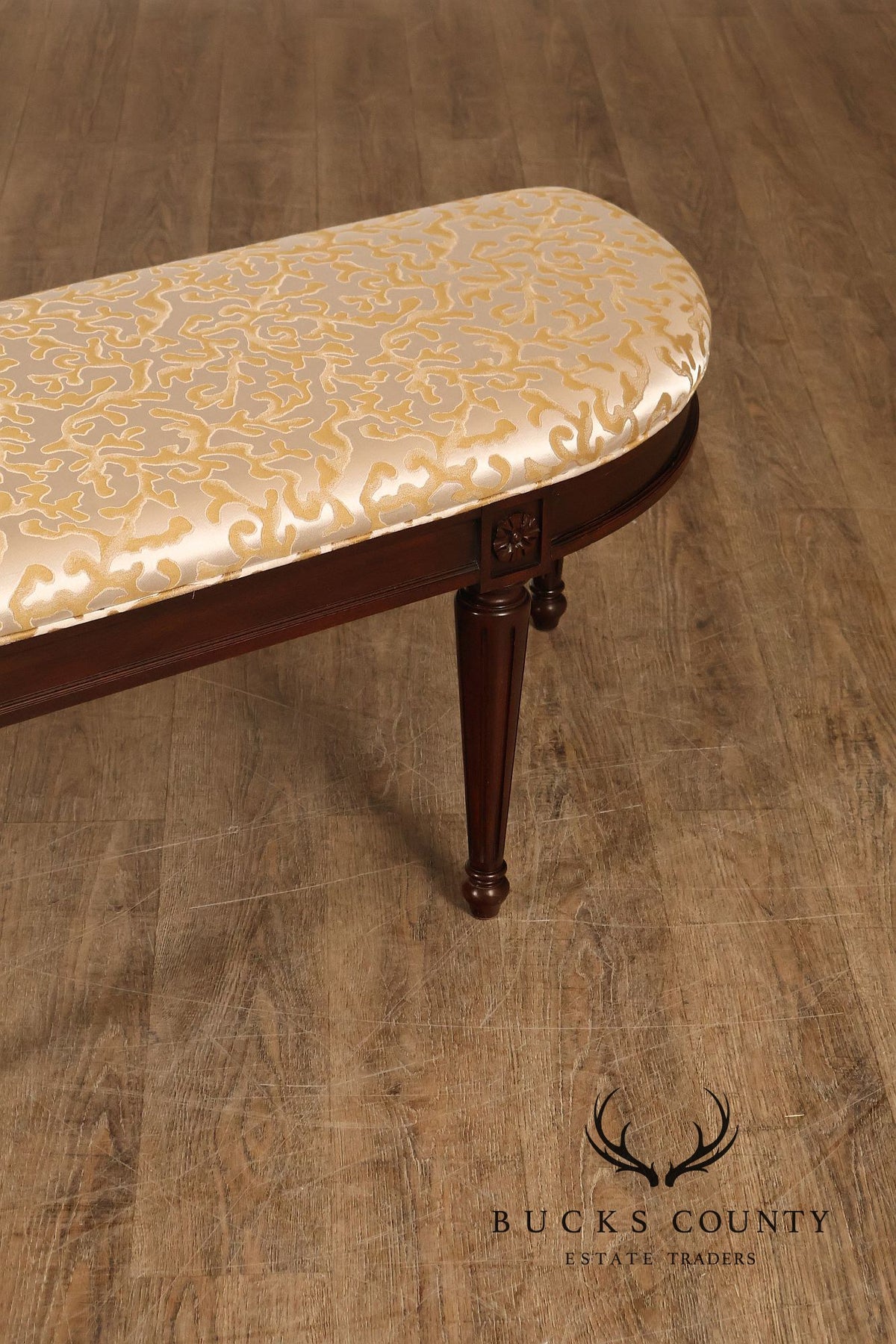 Henkel Harris French Louis XVI Mahogany Demilune Bench