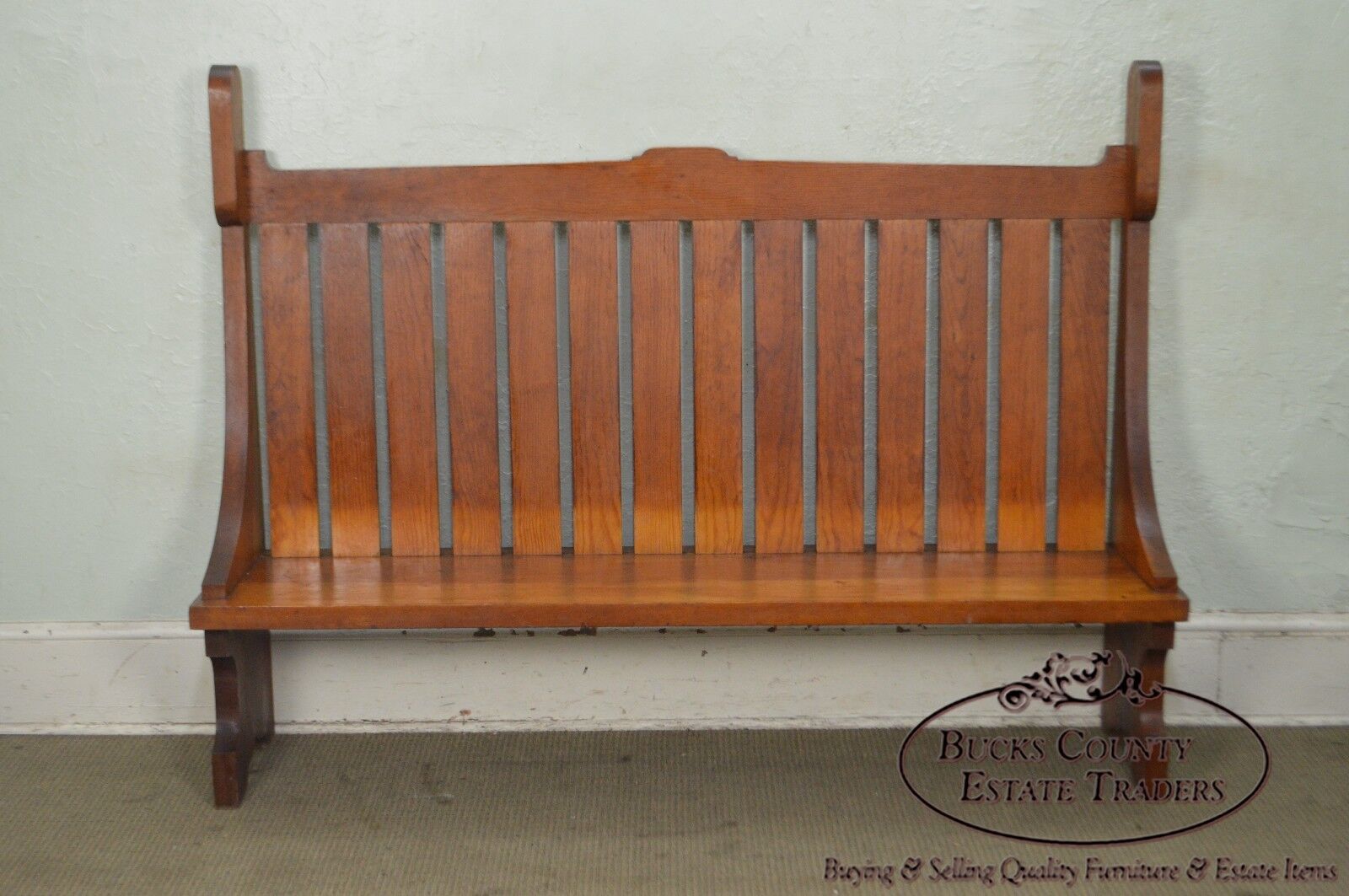 Antique Arts & Crafts Prairie School Solid Cedar Wood High Back Settee