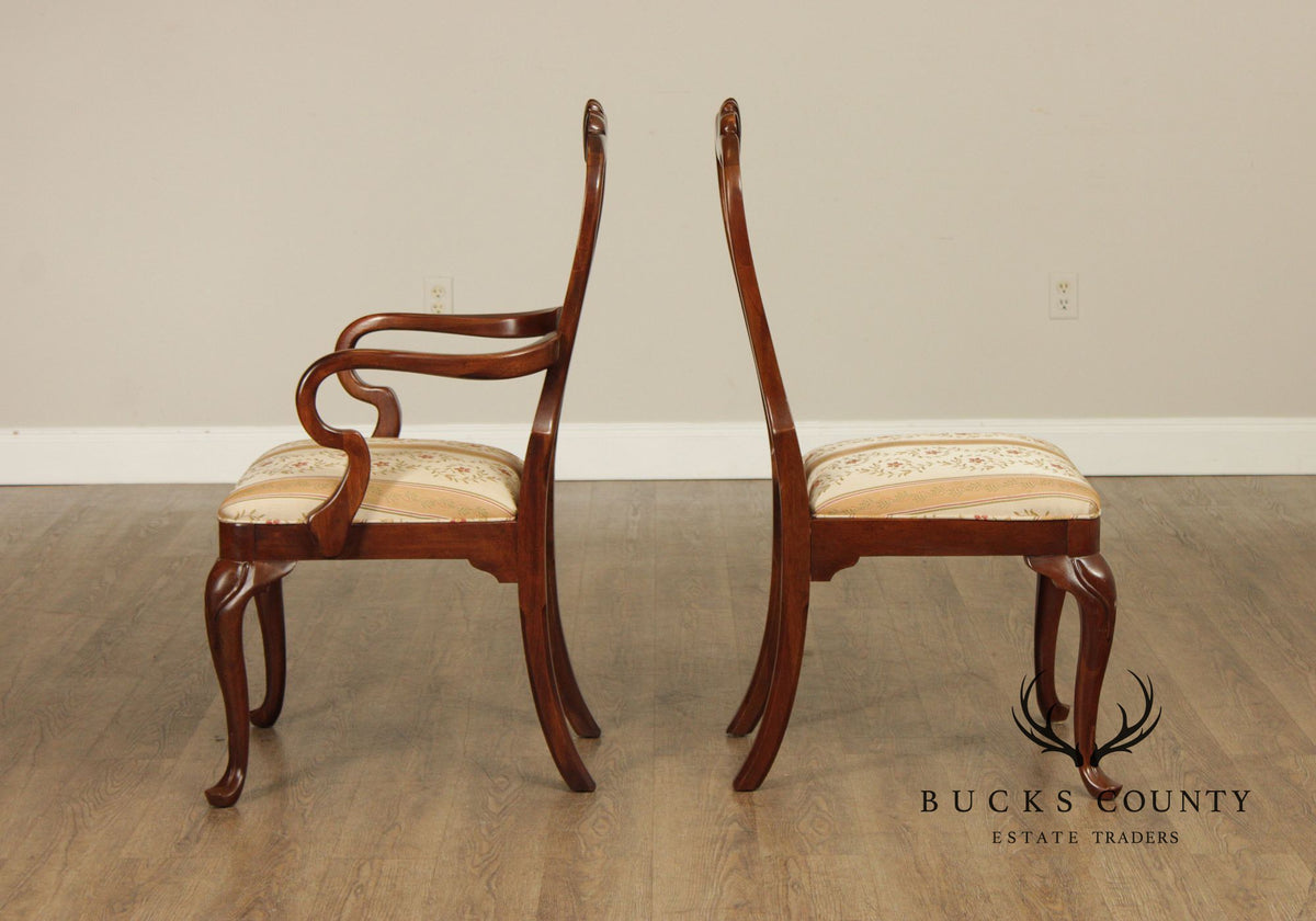 Drexel Heritage Set Of Eight Queen Anne Style Dining Chairs