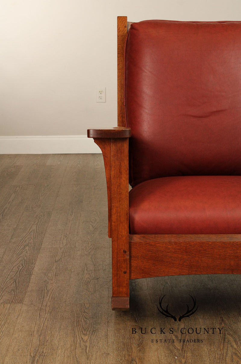 Stickley Mission Collection Oak and Leather Rocker