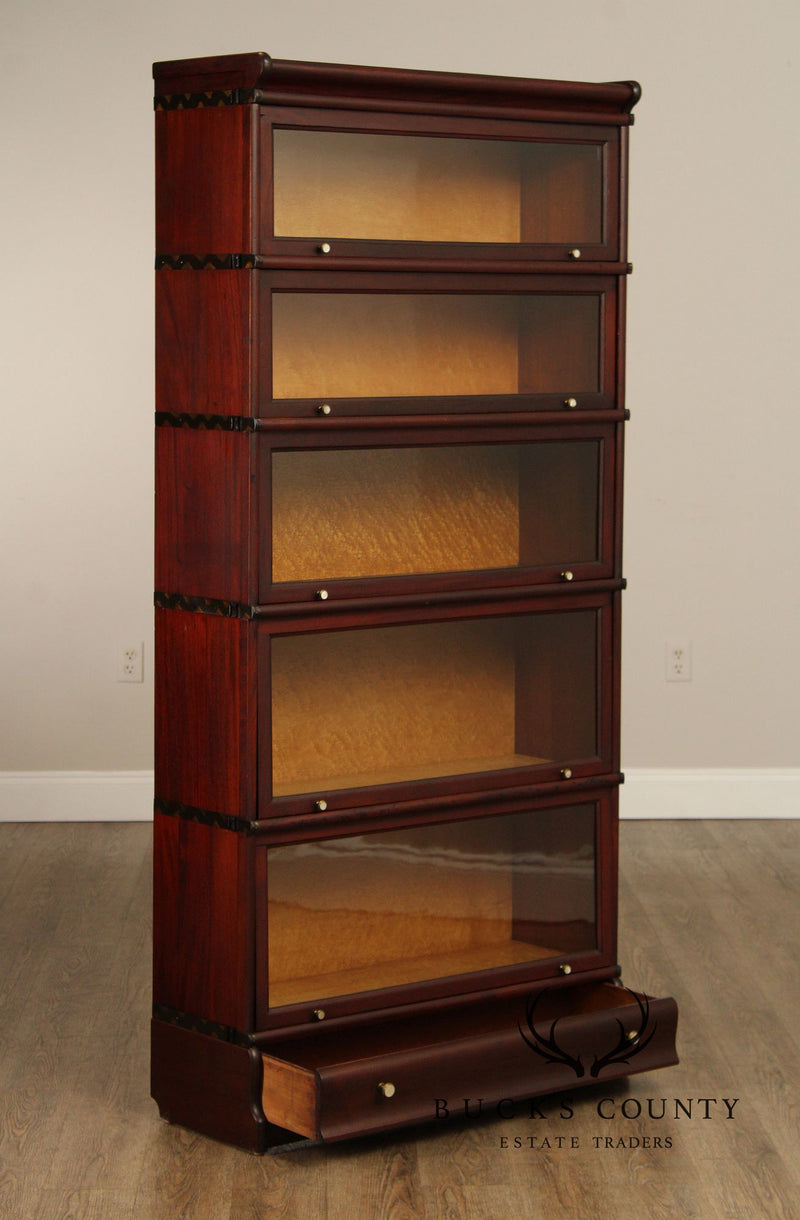 Macey Five-Stack Mahogany and Glass Barrister Bookcase