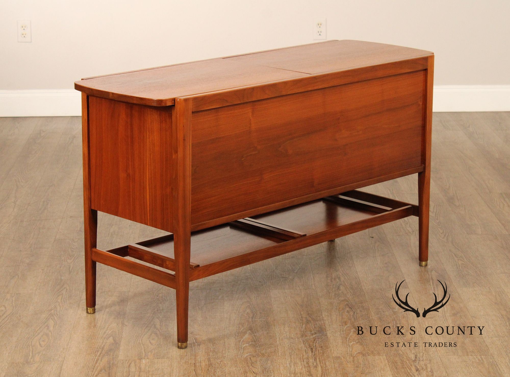 Drexel 'Declaration' Mid Century Modern Walnut Sliding Top Server