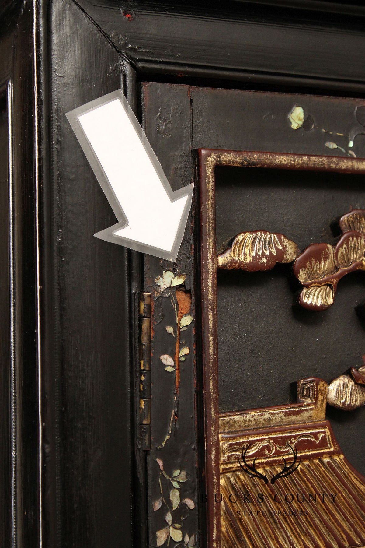 Chinese Export Style Carved Lacquer Cabinet