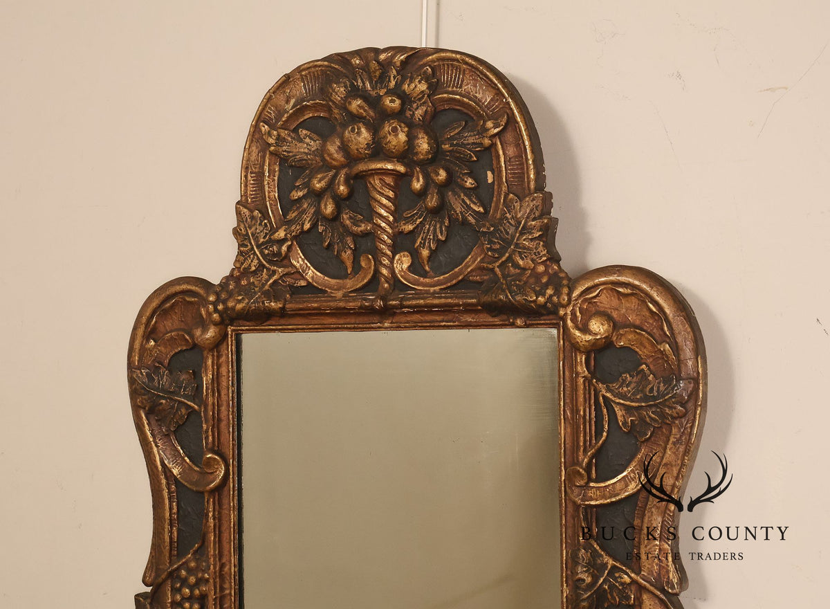 Antique Italian Baroque Style Relief Carved Mirror
