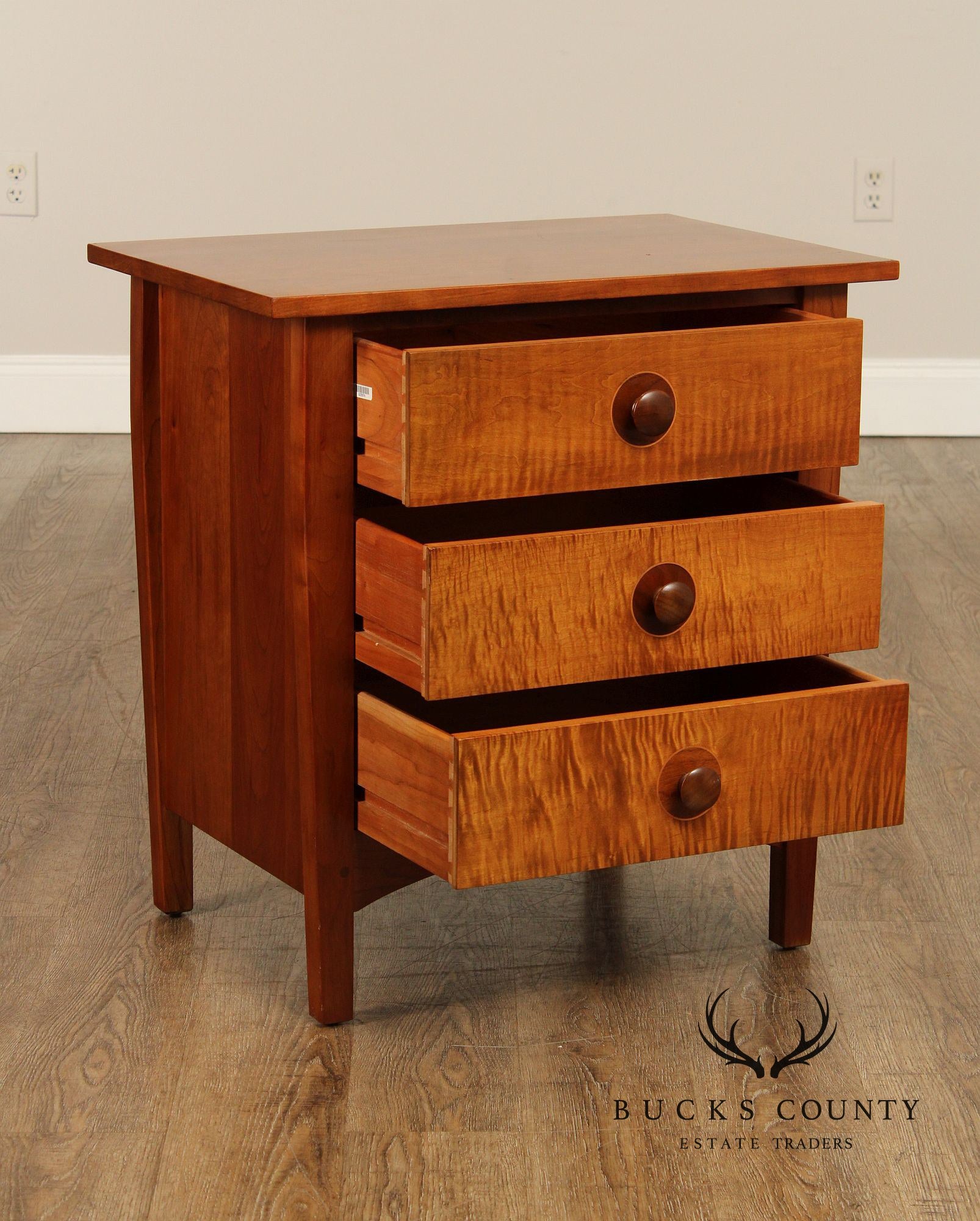 Stickley Mission Collection Pair of Harvey Ellis Three Drawer Cherry Nightstands