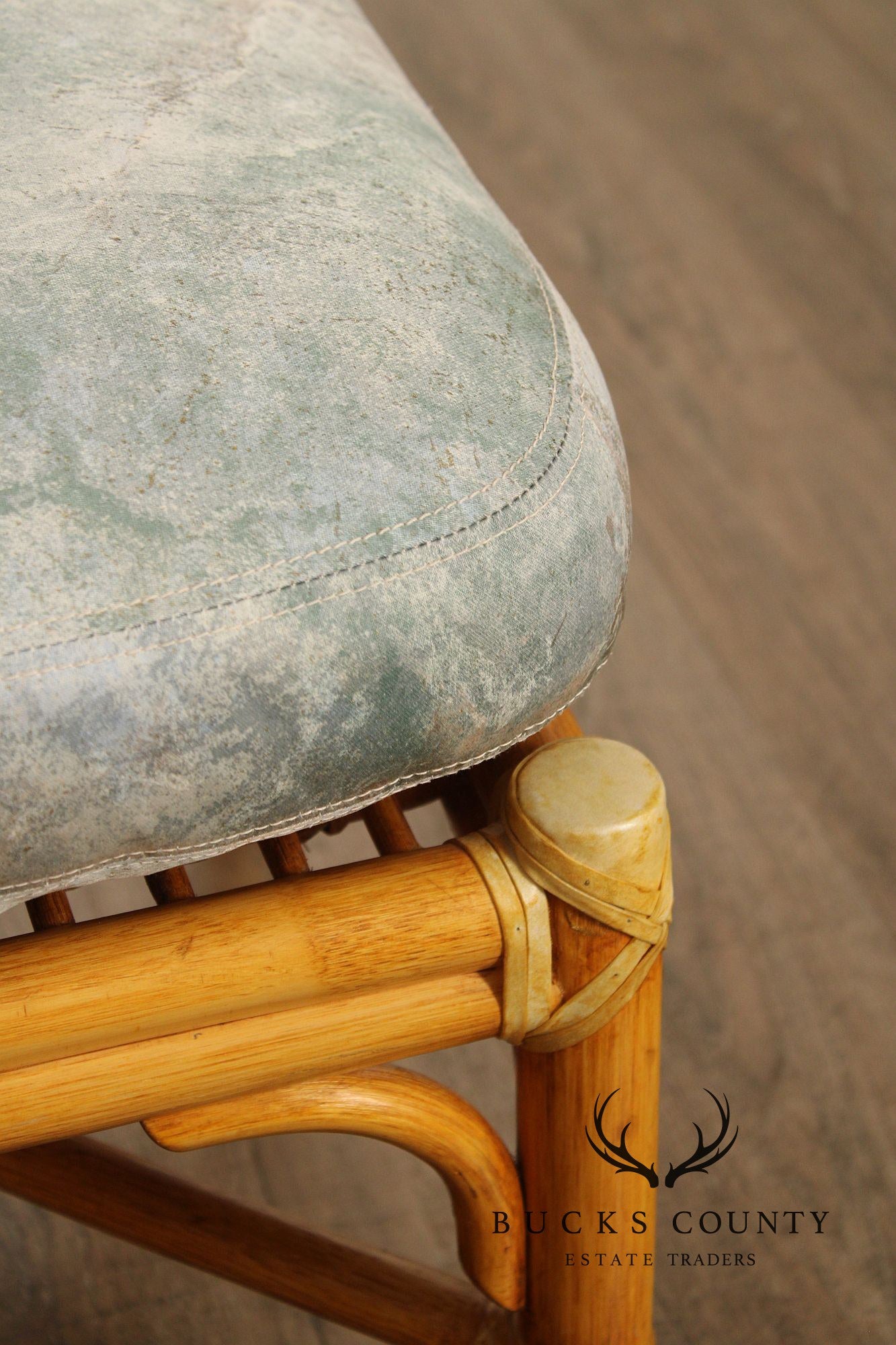 McGuire San Francisco Rattan Ottoman With Loose Cushion