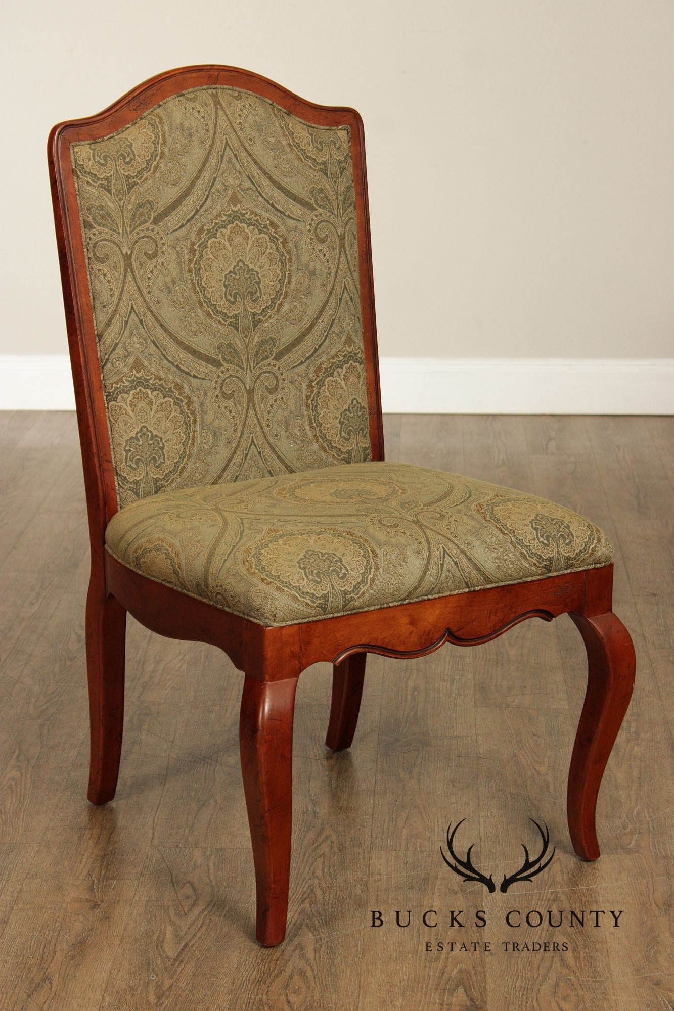 Hickory White Italian Provincial Set Of Eight Upholstered Dining Chairs