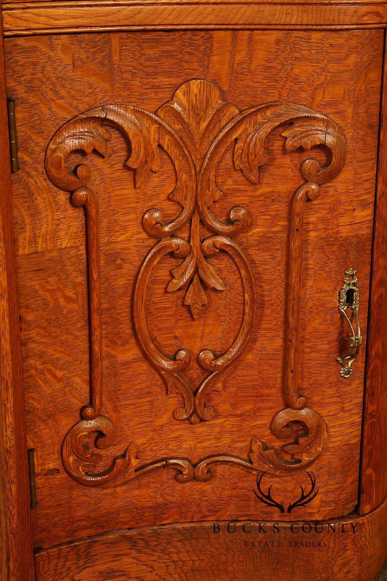 Antique Renaissance Revival Oak Sideboard with Mirrored Back
