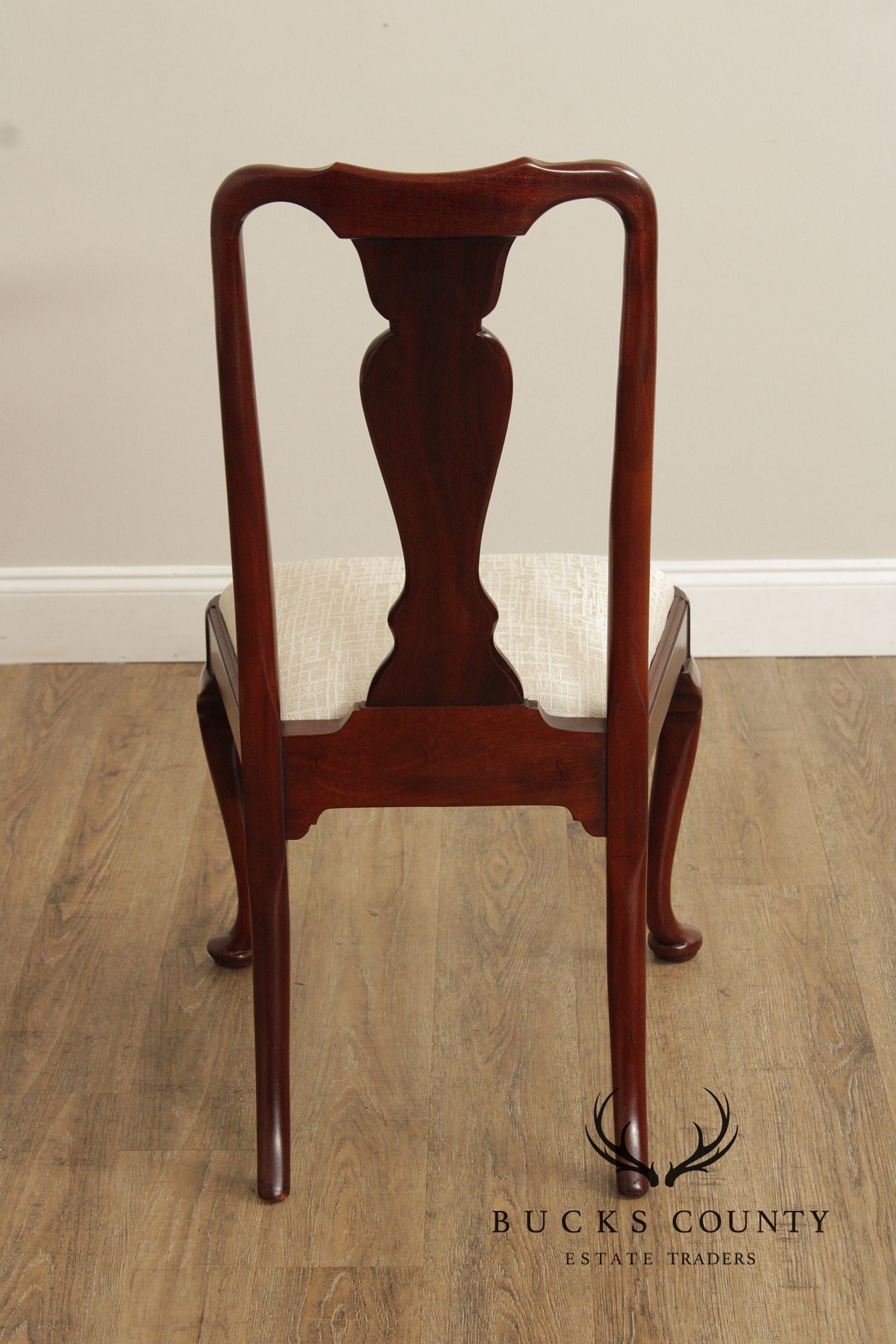 Solid Mahogany Set Of Six Queen Anne Style Dining Chairs