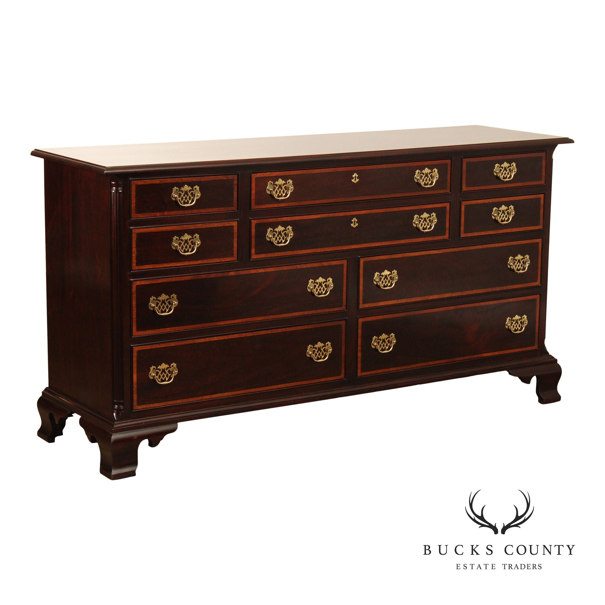 Stickley Georgian Style Inlaid Mahogany Dresser