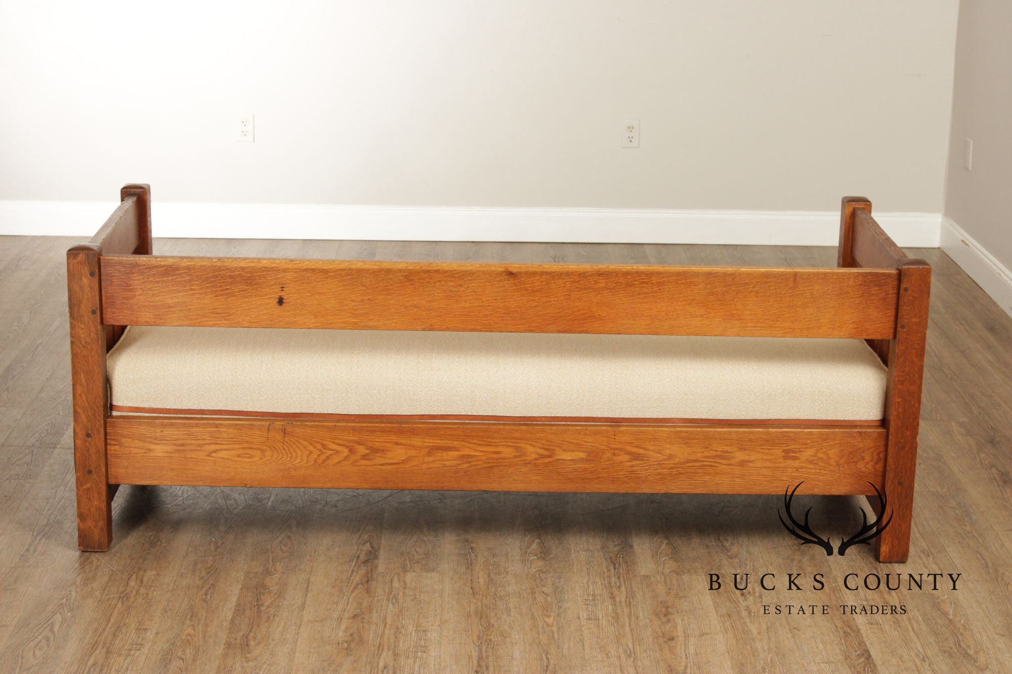Gustav Stickley Mission Oak Even Arm Settle Sofa