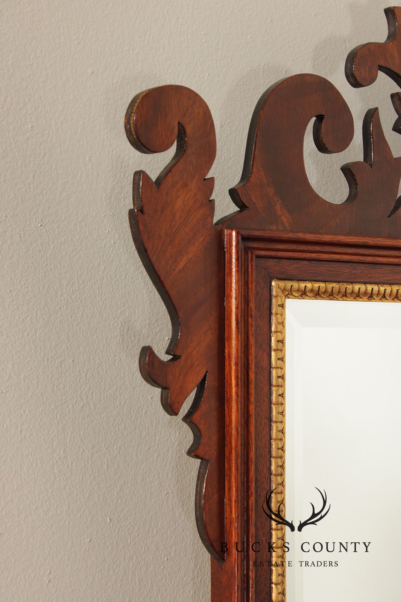 Henkel Harris Chippendale Style Mahogany Wall Mirror