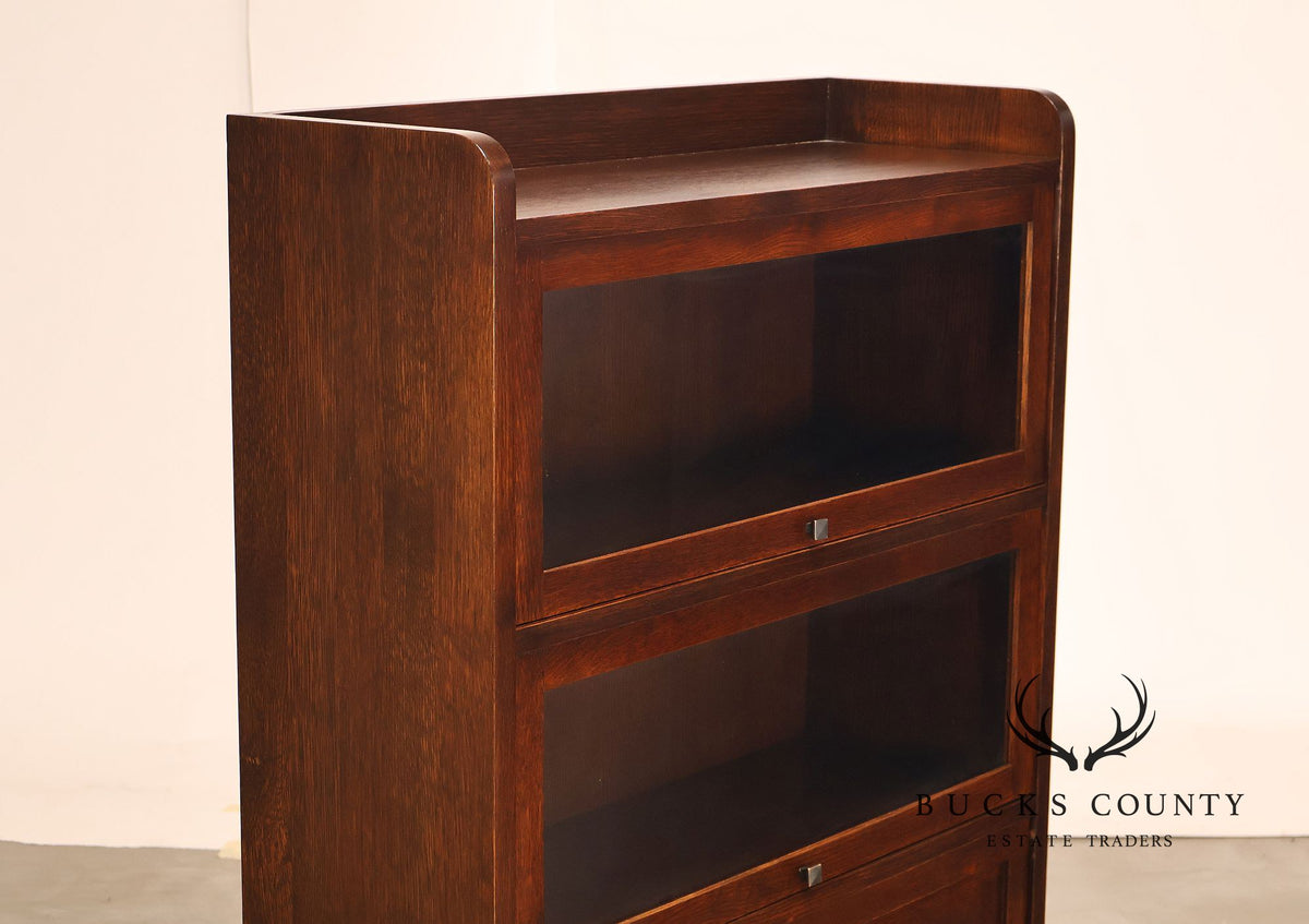 Stickley Mission Collection Oak Four-Section Barrister Bookcase