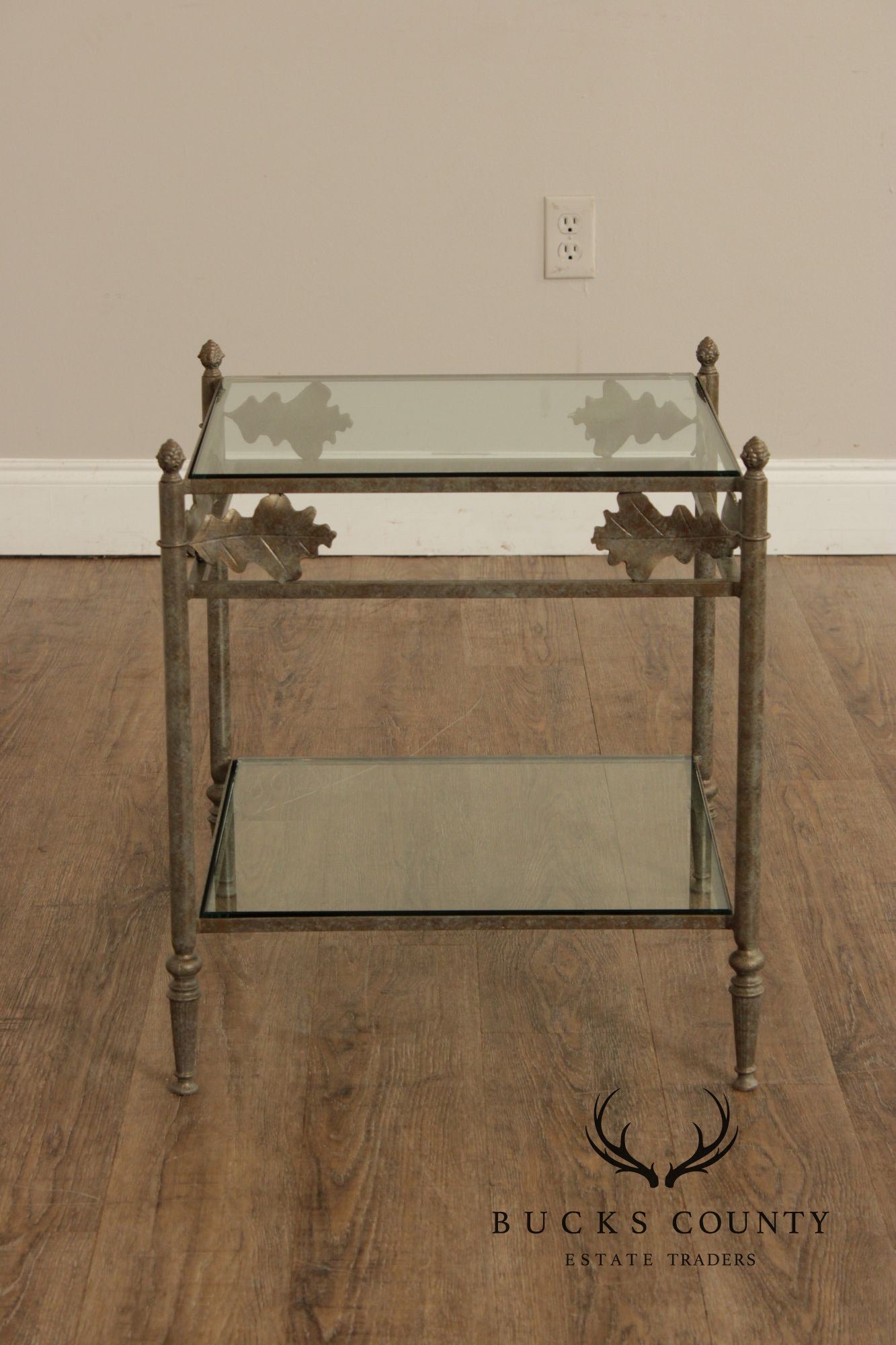 Vintage Iron Two-Tier Glass Stand