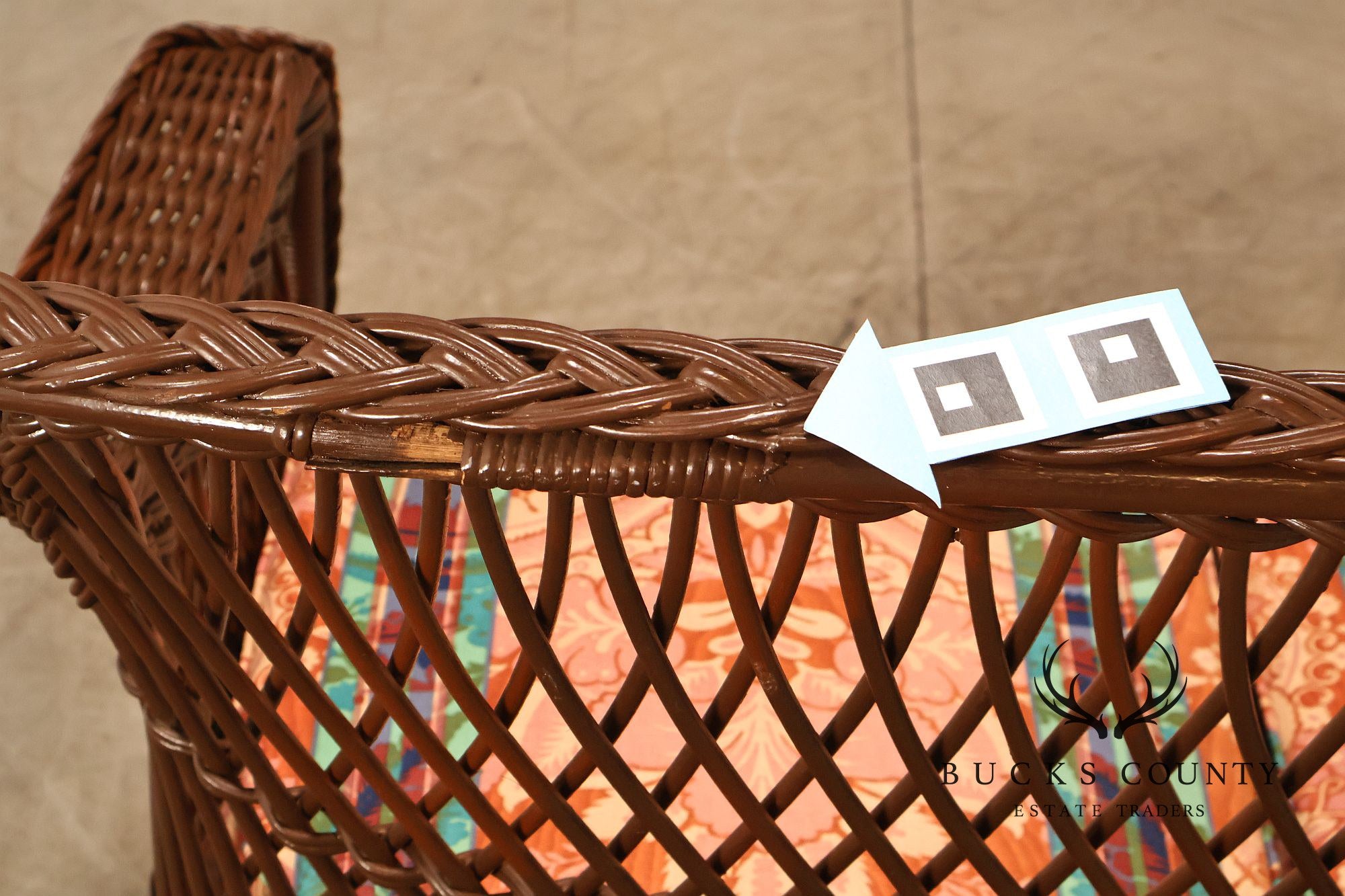 Antique Bar Harbor Style Wicker Sofa