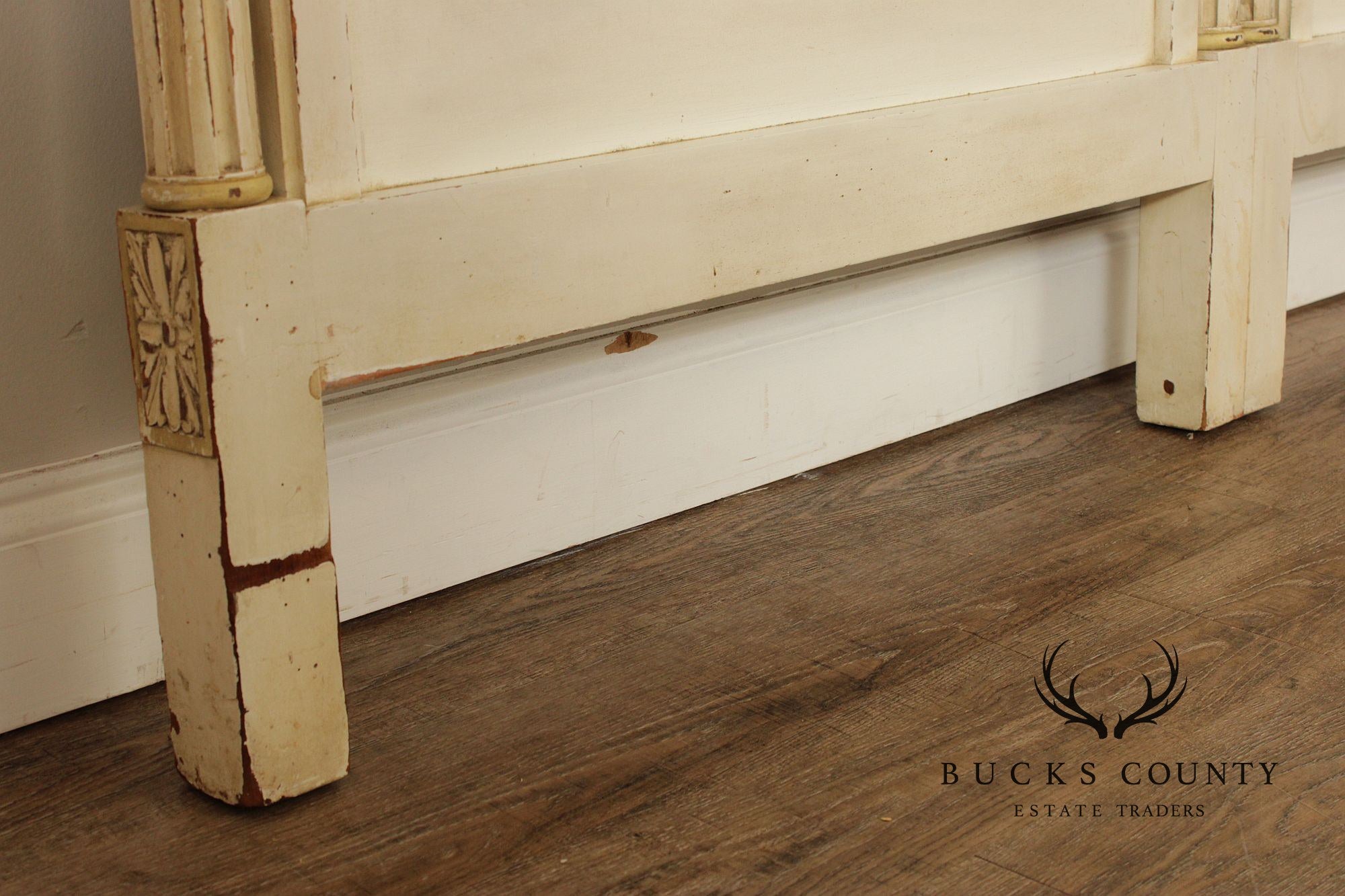 French Louis XVI Style Upholstered King Headboard